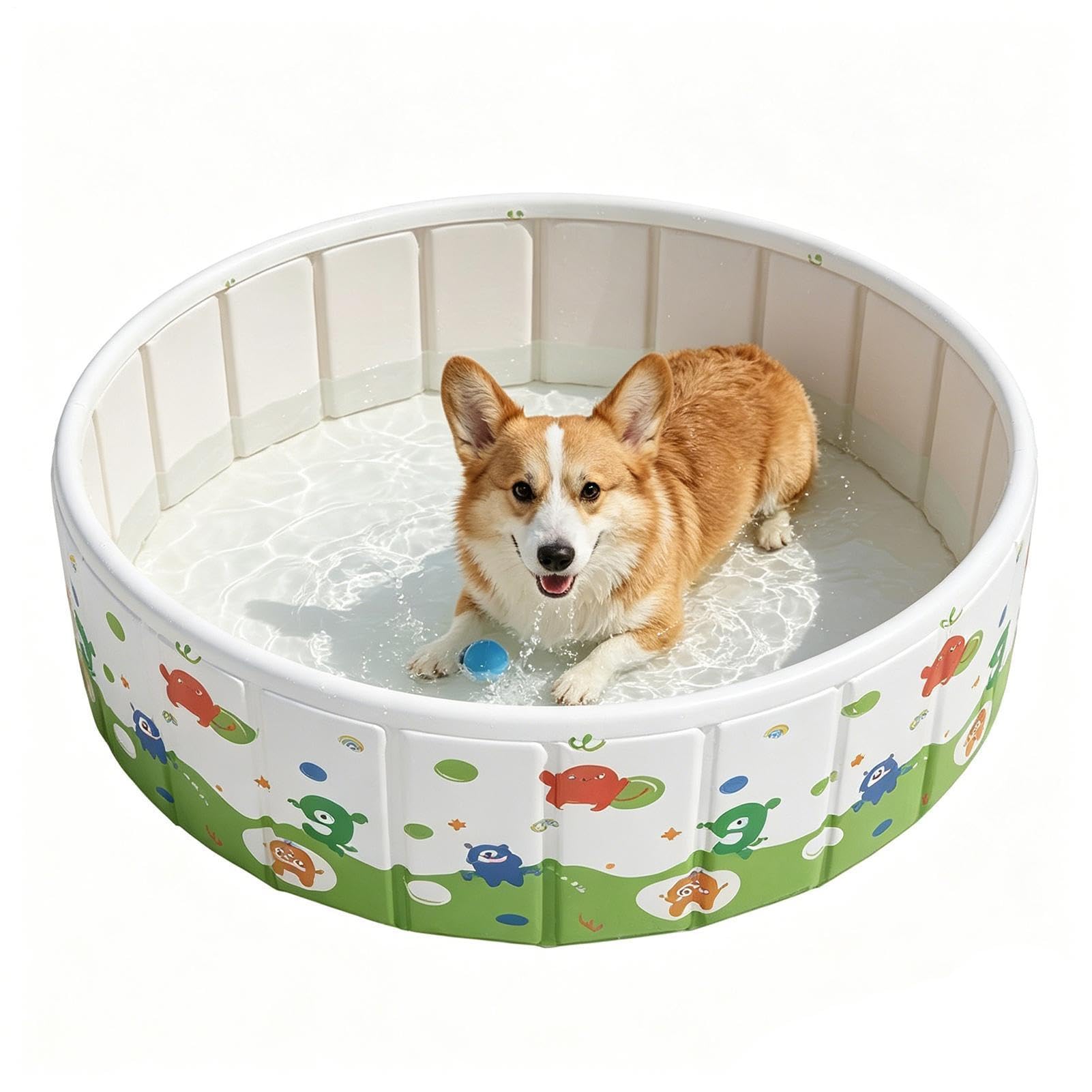 折りたたみ ペットプール ペット用 バスタブ 犬 水遊び プール 持ち運び便利 コンパクト 収納 排水口付き 屋内 屋外 アウトドア キャンプ ベランダ 庭 夏の暑さ対策 小型犬 中型犬 子犬 90cm&times;45cm｜アピネス