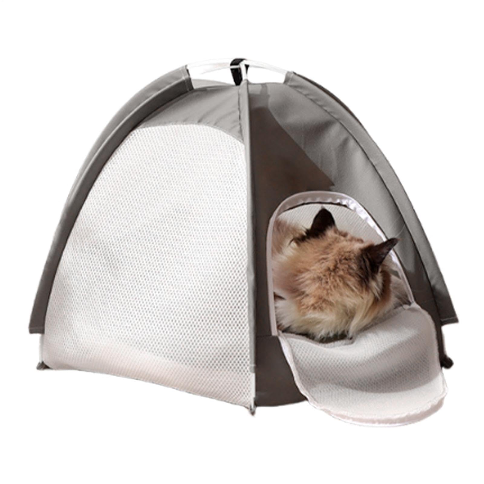 ペット用テント 猫 犬 テントハウス ペットハウス 折りたたみ式 通気性 メッシュ素材 組み立て簡単 室内用 クッション付き 小型ペット用 キャットハウス おしゃれ｜アピネス 10,893円