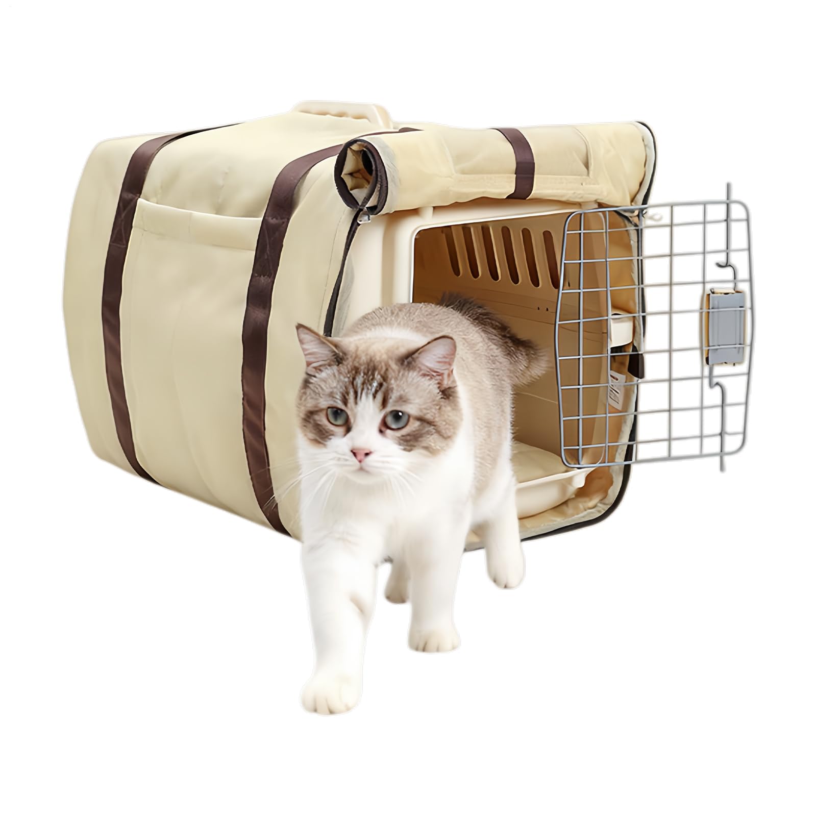 ペットキャリー カバー クレートカバー 犬 猫 防寒 通気性 メッシュ窓 ペットケージ カバー 快適 お出かけ 旅行 通院 キャリーケース対応 取り付け簡単 滑り止め付き 底面マット付き シンプル 無地｜アピネス