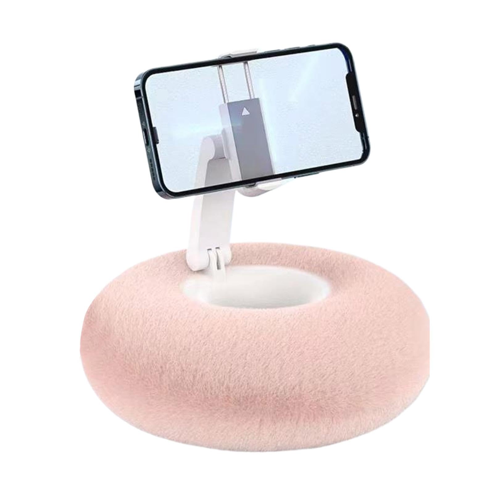 スマホスタンド 枕型 ぬいぐるみ風 クッション スマホホルダー 角度調整可能 卓上 スタンド 可愛い おしゃれ インテリア 在宅勤務 デスクワーク 快適 安定感 持ち運び便利｜アピネス