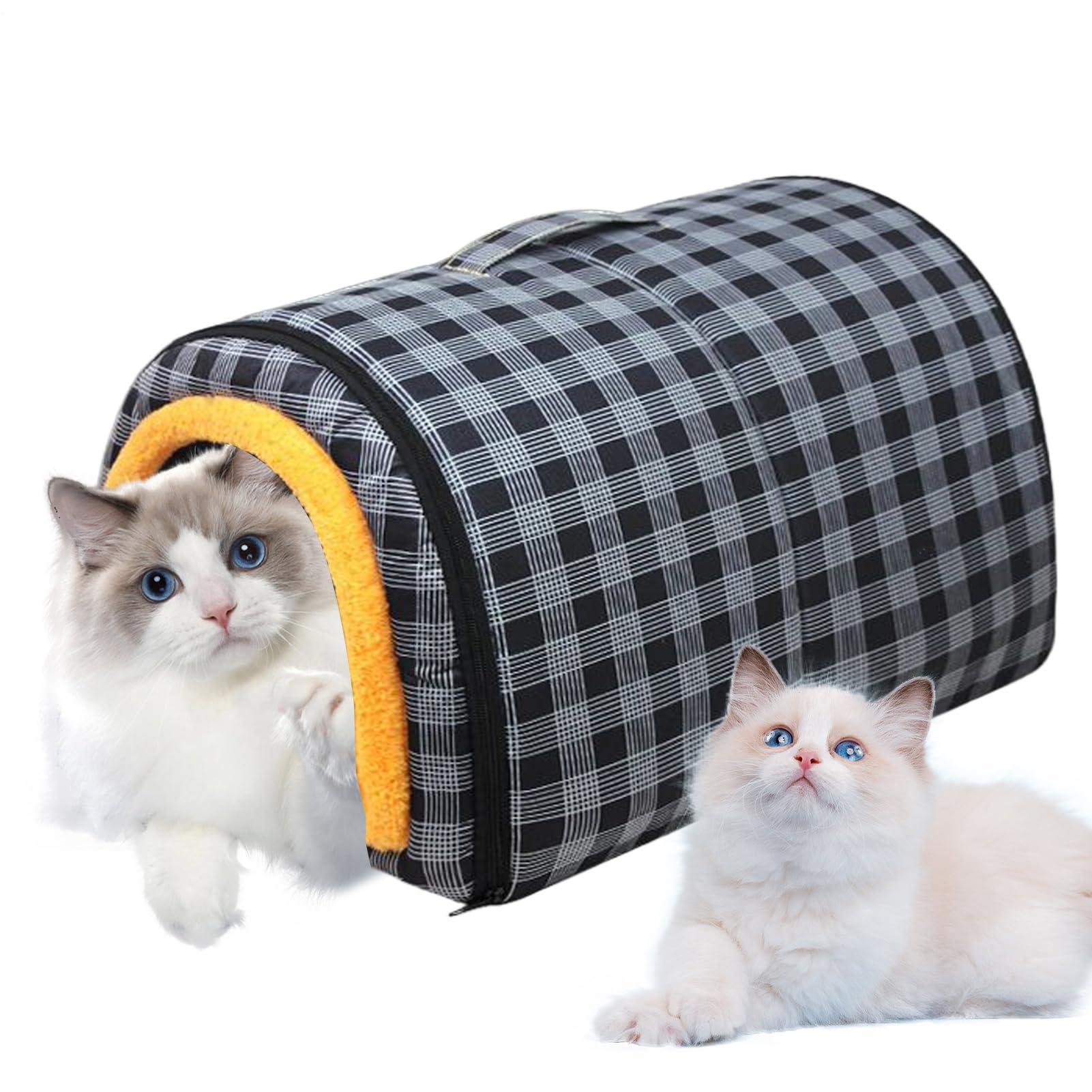 ペットハウス 2way ペットベッド 犬 猫 兼用 折りたたみ 室内用 おしゃれ 洗える 小型犬 クッション付き 通年用 持ち運び 便利 チェック柄|アピネス