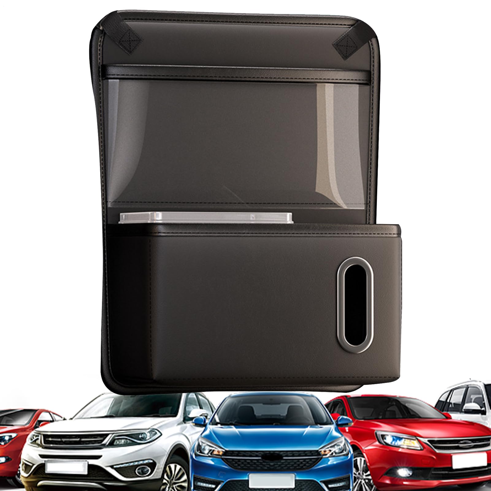 車用収納バッグ シートバックポケット 車内収納 大容量 ティッシュケース スマホホルダー 多機能 車用小物入れ PUレザー 後部座席収納 ポケット 整理整頓 取り付け簡単｜アピネス 8,559円