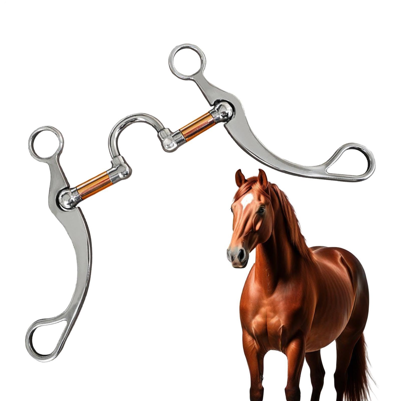 ステンレス鋼 馬術用ハミ 乗り馬 訓練を受ける用 読み合わせる具 ハーネス 後味が好いたらしい 銅製インレイ ハミ金具 乗り馬装置