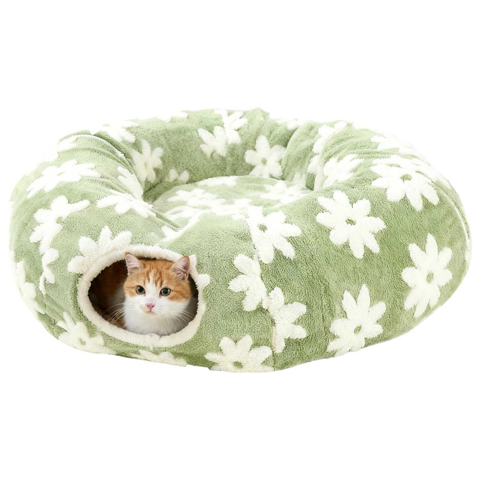 猫 水平坑 臥榻 ドーナツ型 愛玩動物用 寝袋 2way 犬 猫 今めかしい 愛くるしげ 花柄 引っ敷き付き添い人 上滑り打ち切り付き添い人 洗える 保温 防寒 パステル色の 折りたたみ 納める助けになる 愛玩動物備品 差しわたし約80糎