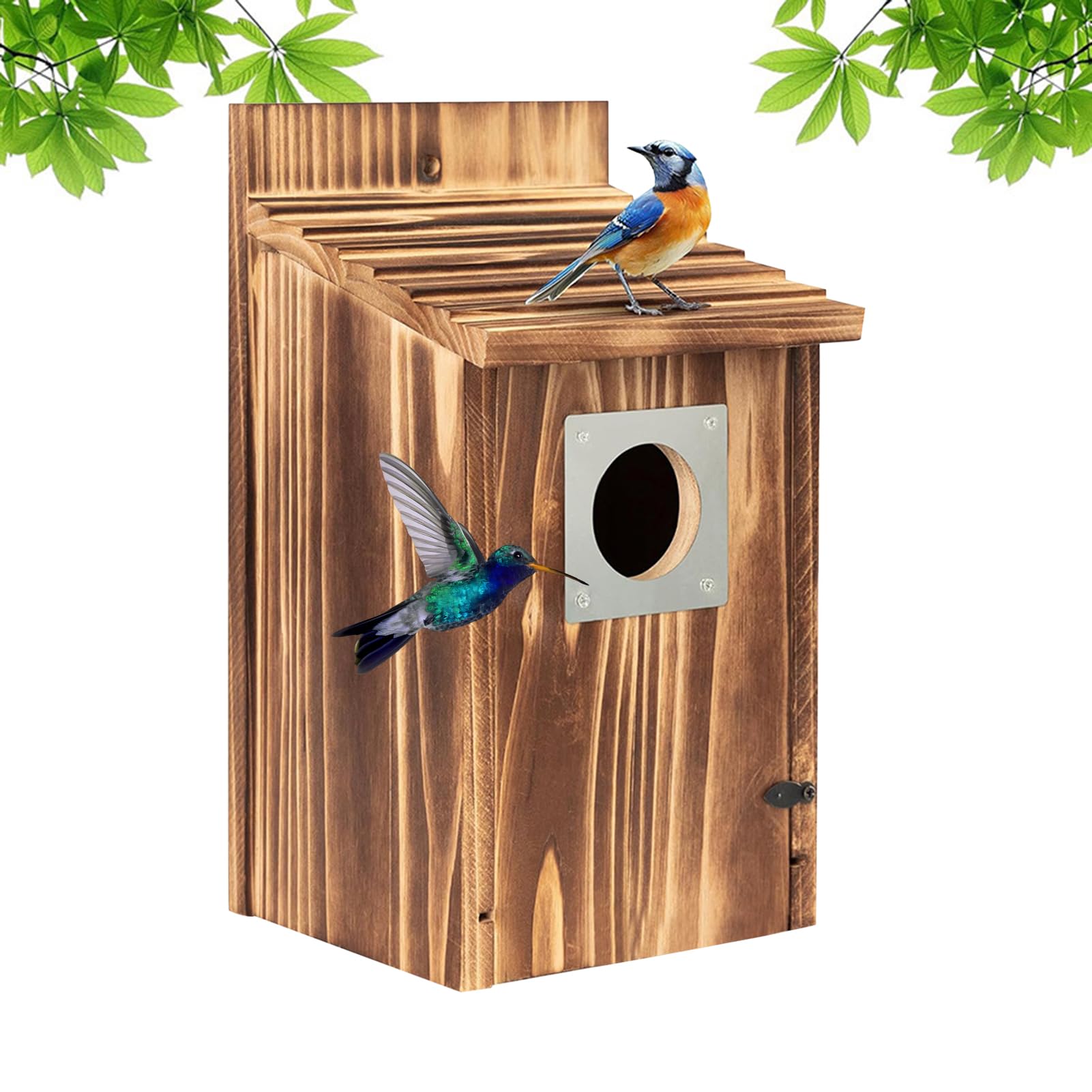野鳥用 巣箱 天然木製 バードハウス 屋外 ガーデン 庭 吊り下げ 繁殖 観察用 巣箱 頑丈 組み立て不要｜アピネス 10,440円