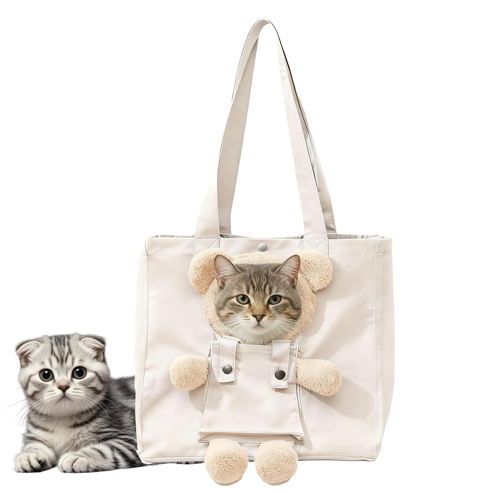 猫用 キャリーバッグ トートバッグ 熊お父ちゃん ショルダーバッグ 愛玩動物用 いだき締める紐 小型犬 猫 お出かけ 通院 ほっつき歩く 可愛らしい 今めかしい 軽さ 35cm×35糎