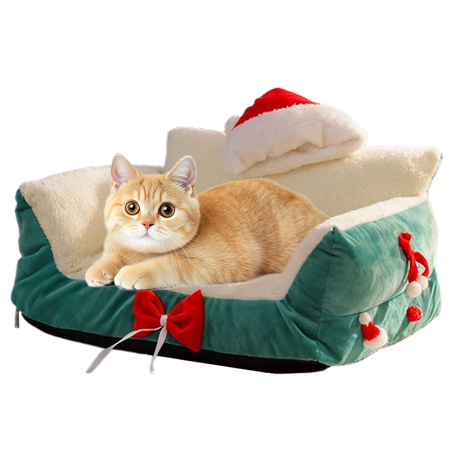 愛玩動物寝台 犬 猫 冬用 あったか 座布団 ふわふわ クリスマス 長いす型 洗える 保温 防寒 犬用 猫用 小型犬 中型犬 寝具 室内用 今めかしい