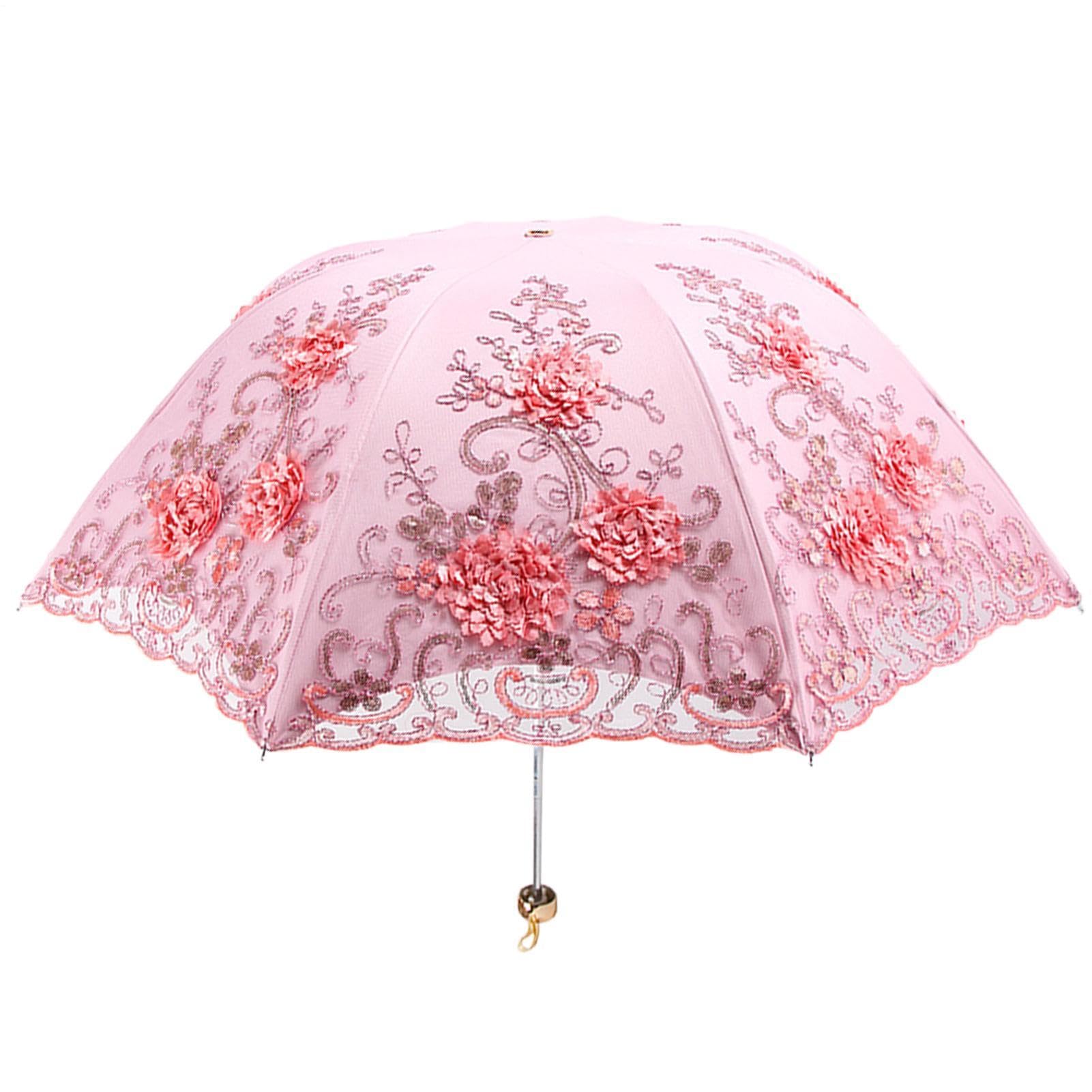 日傘 レディース 折りたたみ傘 完全遮光 軽量 花柄 刺繍 おしゃれ 可愛い コンパクト 晴雨兼用 紫外線対策 持ち運び 携帯用 アウトドア 通勤 通学 普段使い 花模様 レース エレガント|アピネス