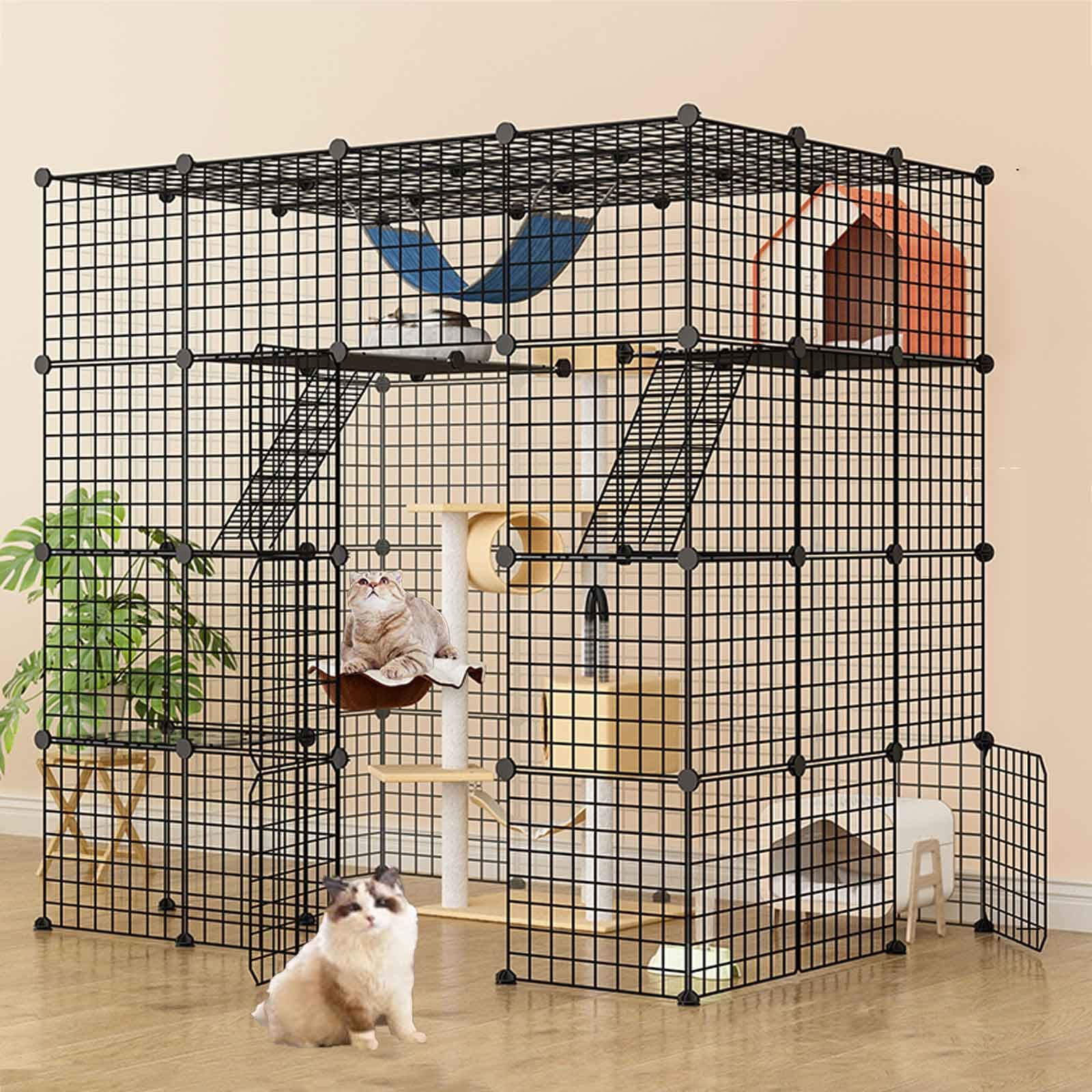 猫伏せ篭 大型 3段 4段 折りたたみ 愛玩動物倶楽部 キャットケージ 多??い キャットハウス 掛けはしご付き添い人 ハンモック付き添い人 ゲージ 猫お父ちゃん キャットランド 留守番 逃げ失せる押しとどめる 精神的な統合式 小?物 愛玩動物伏せ篭