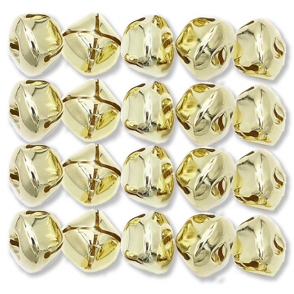 クリスマスベル 鈴 20個セット 直径25mm クラフトパーツ ハンドメイド用 アクセサリーパーツ 手芸用品 デコレーション 金色｜アピネス
