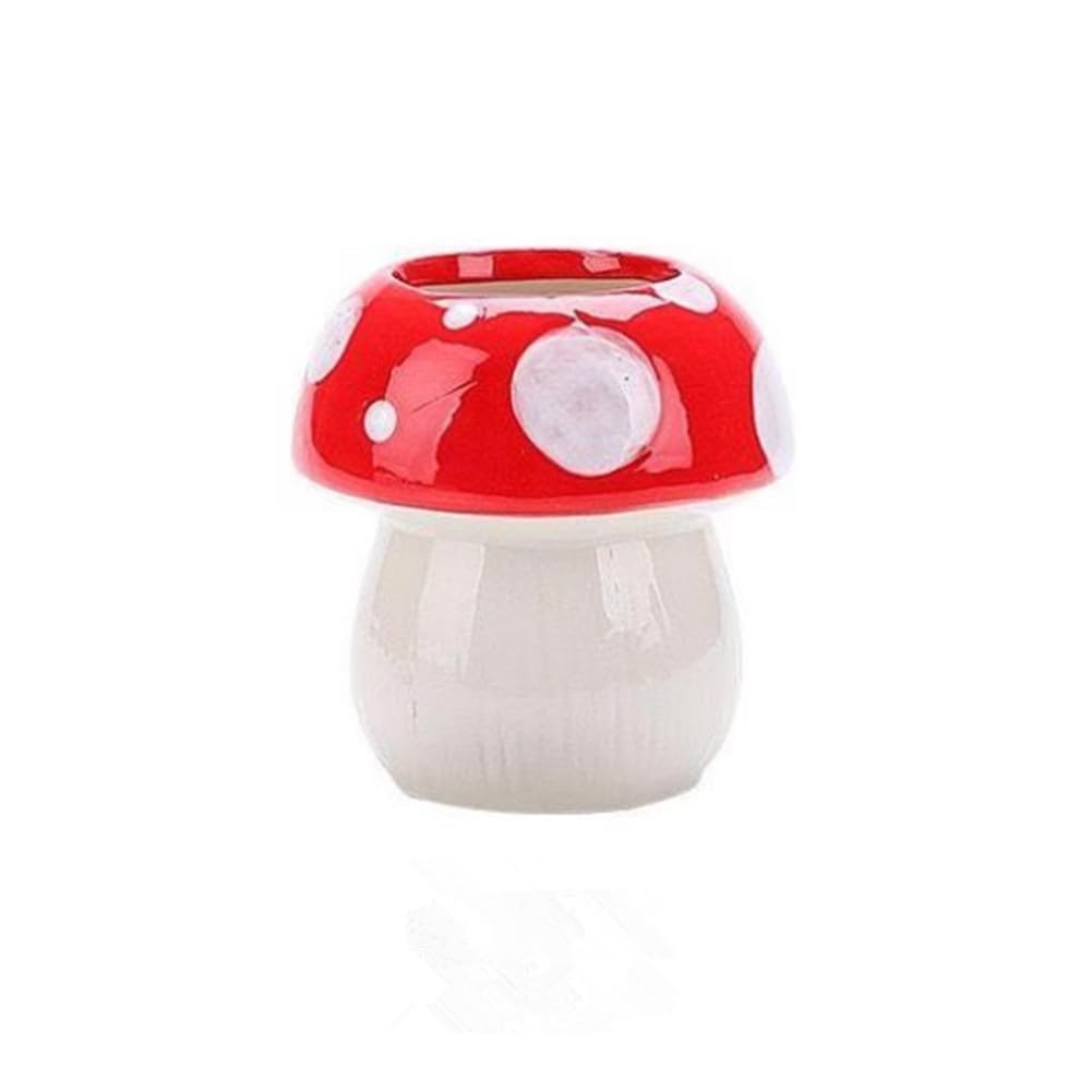 キノコ ペン立て セラミック 卓上 収納 かわいい おしゃれ ペンホルダー メイクブラシスタンド 陶器 インテリア 雑貨 キノコ型 デスクオーナメント 小物入れ 文房具 収納ケース｜アピネス