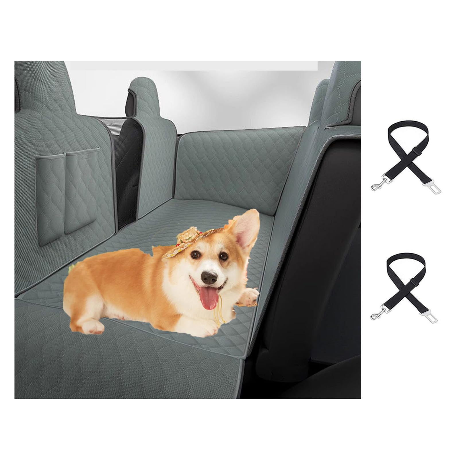 愛玩動物用 運転腰掛け 車用 カーシートカバー うしろ側腰掛け用 犬 猫 ハンモック手合い メッシュ窓付き添い人 汚れた状態押しとどめる キズ押しとどめる 上滑り打ちきり 全車種相応う とり備える飾り気の無い 雨合羽 耐久性 納める隠し付き添い人