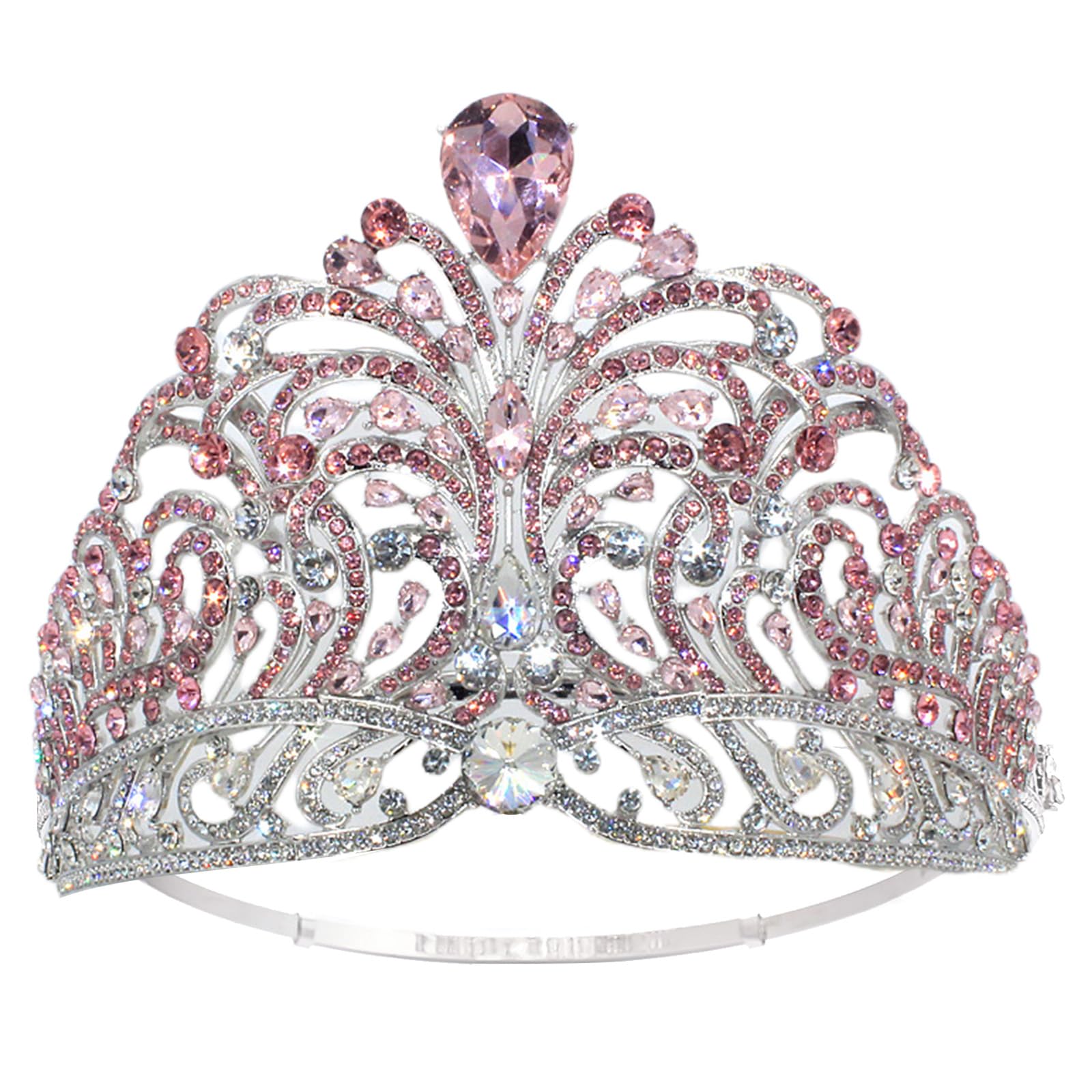 ウェディング ティアラ クラウン ヘッドドレス ラインストーン キラキラ ヘアアクセサリー 王冠 ブライダル 結婚式 披露宴 発表会 舞台用 ヘア飾り 髪飾り レディース 女性用 豪華 ゴージャス｜アピネス
