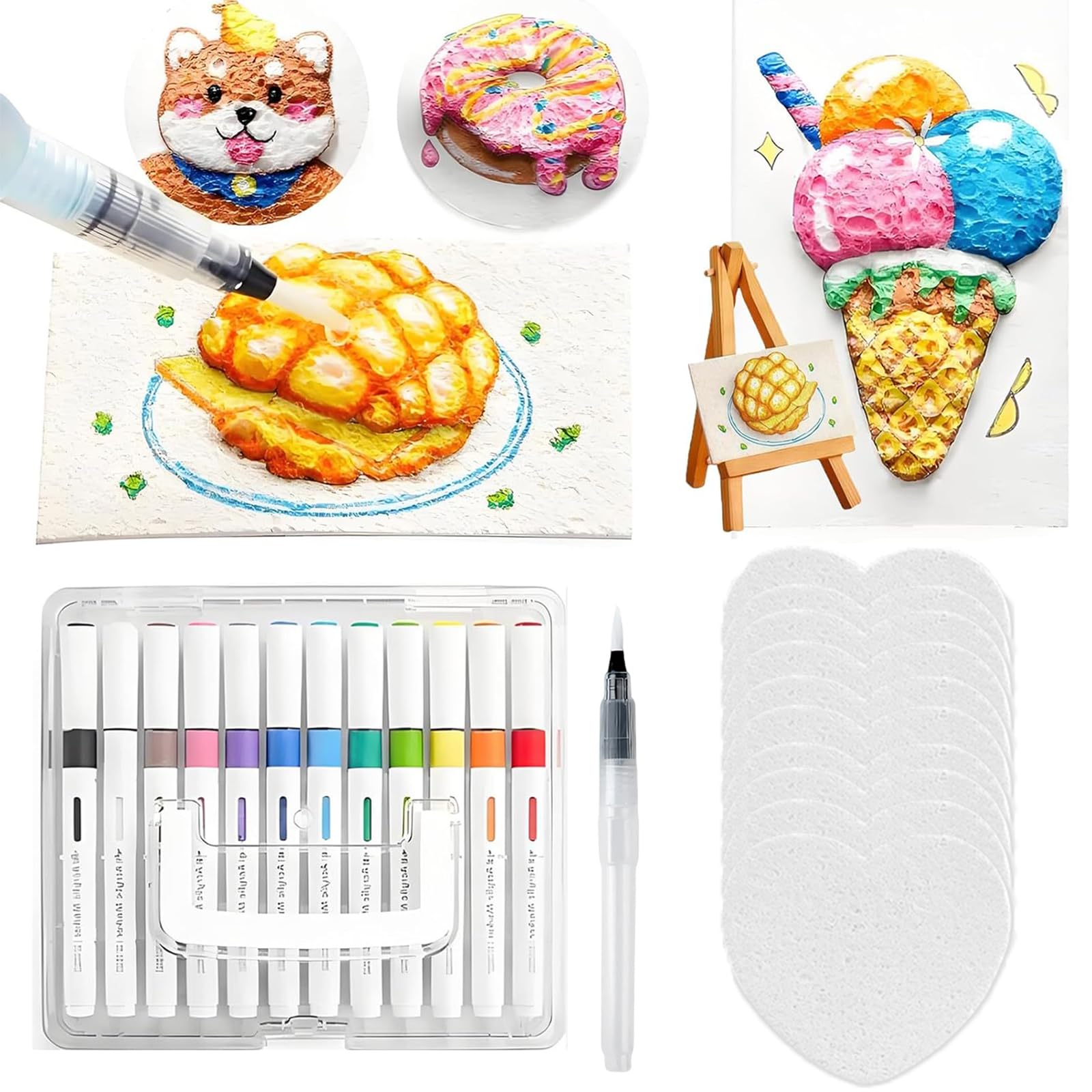 ぷくぷく工芸 お絵書き書き割り フォームペイントキット 3D風合い工芸 DIY 仕立て上げる一揃いの道具 水彩画書き込み付き添い人 手作り 手工芸品 知育手あそび ちびっ子 成年者用