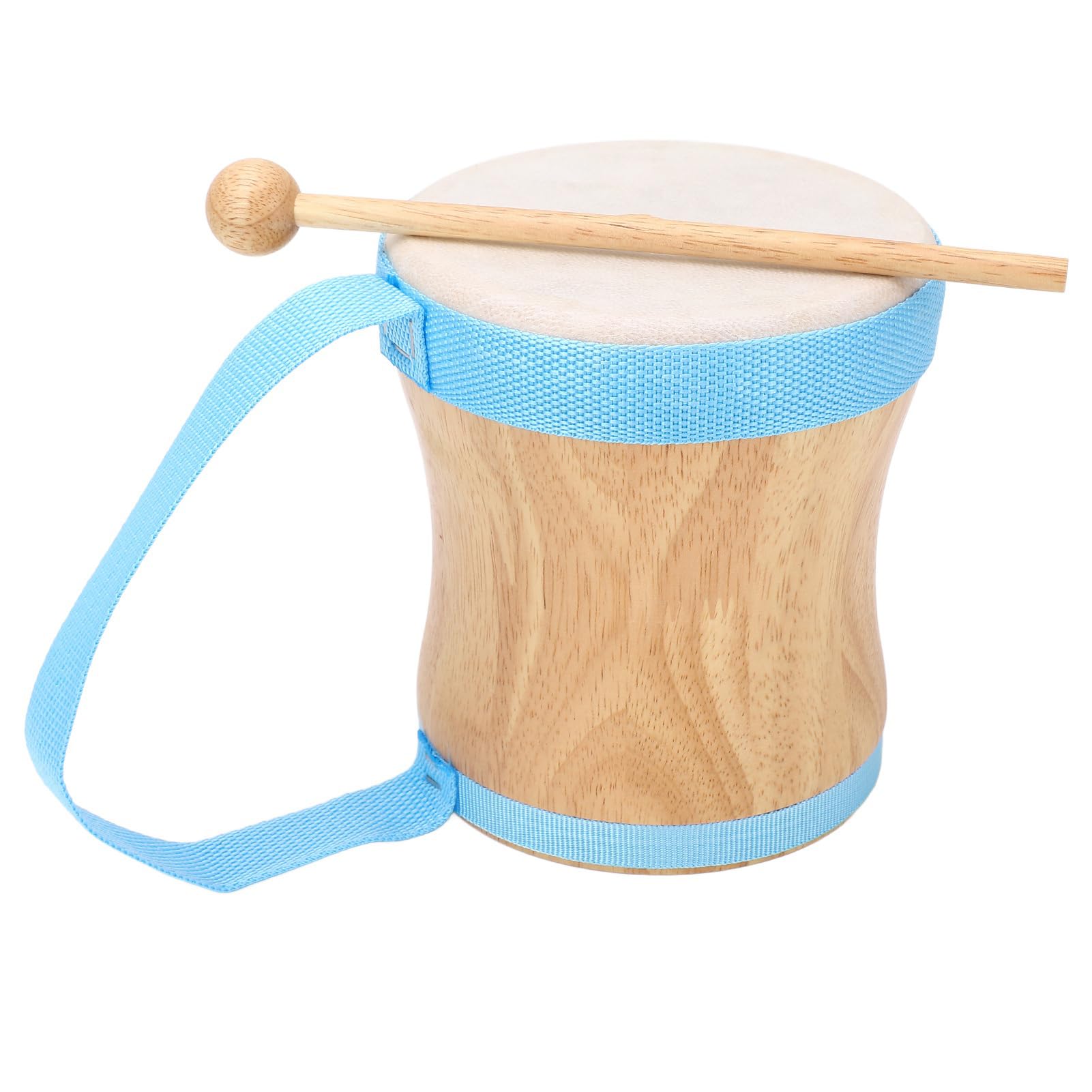 お手々膜鳴楽器 キッズパーカッション 打ち物 木製一こま 羊皮尖端 突っ支い棒付き添い人 未経験者 赤ちゃん 成年者 音楽的リズムインストゥルメント 遊び道具 知育遊び道具 (青色)