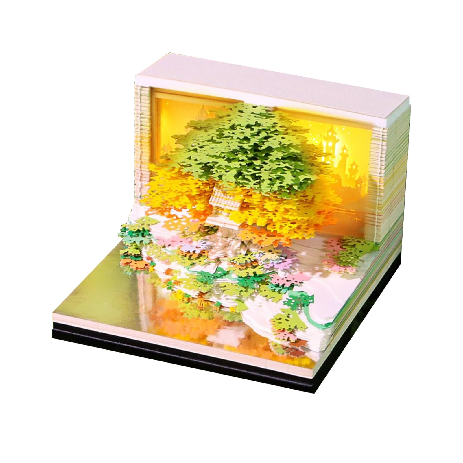 3D おぼえ書き帳 花と海と木の島 調査報告工芸 暦 2026年 卓上 飾りつけ 工芸 パノラマ オリジナル性肉体労働者 差し上げ物 差し上げ物 飾りつけ 事務机あたり近所 室内装飾