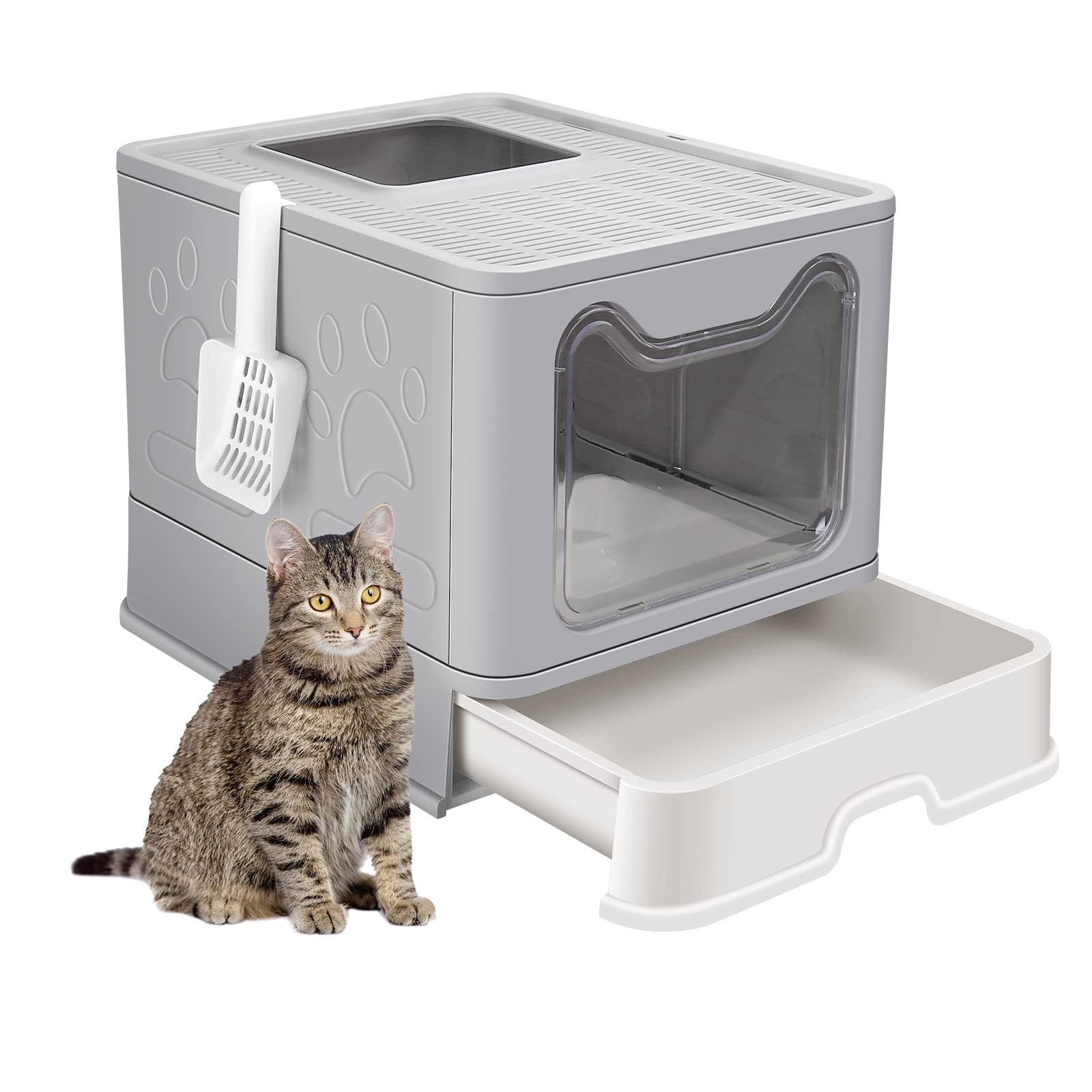 猫室内用便器 猫 室内用便器 猫 室内用便器 納める 折りたたみ式 抽き出し式 蓋付き添い人 水しぶき押しとどめる シャヴェル付き添い人 洗い濯ぎ飾り気の無い 今めかしい 小ぎれい 軽さ 愛玩動物室内用便器 ねこ用 トイレタリー