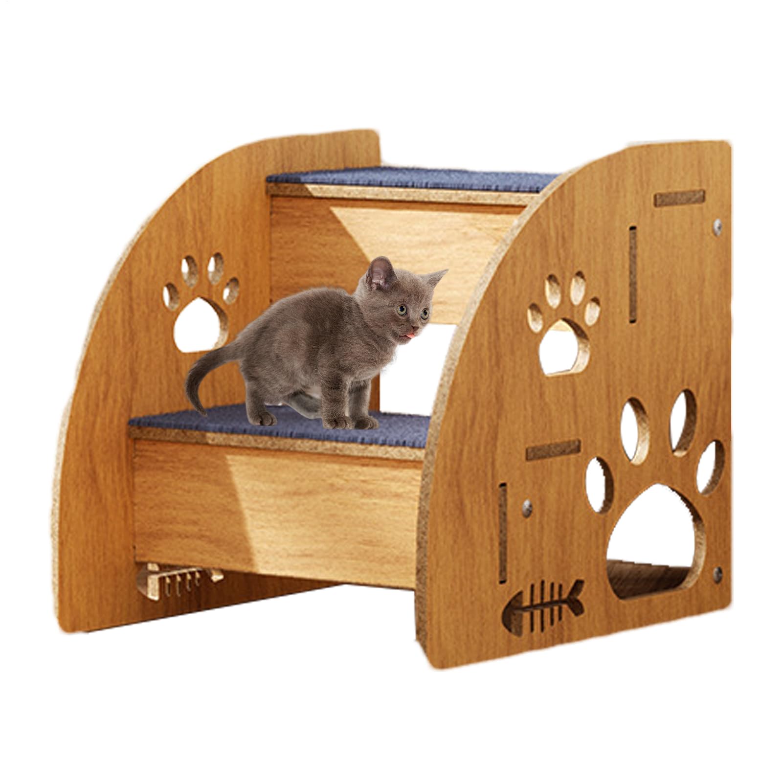 愛玩動物足取り 木製 2段 愛玩動物用上がり段 ドッグステップ キャットステップ 上滑り打ち切り引っ敷き付き添い人 臥榻 寝椅子 上り勾配降り 踏み台 小型犬 猫用 愛玩動物備品