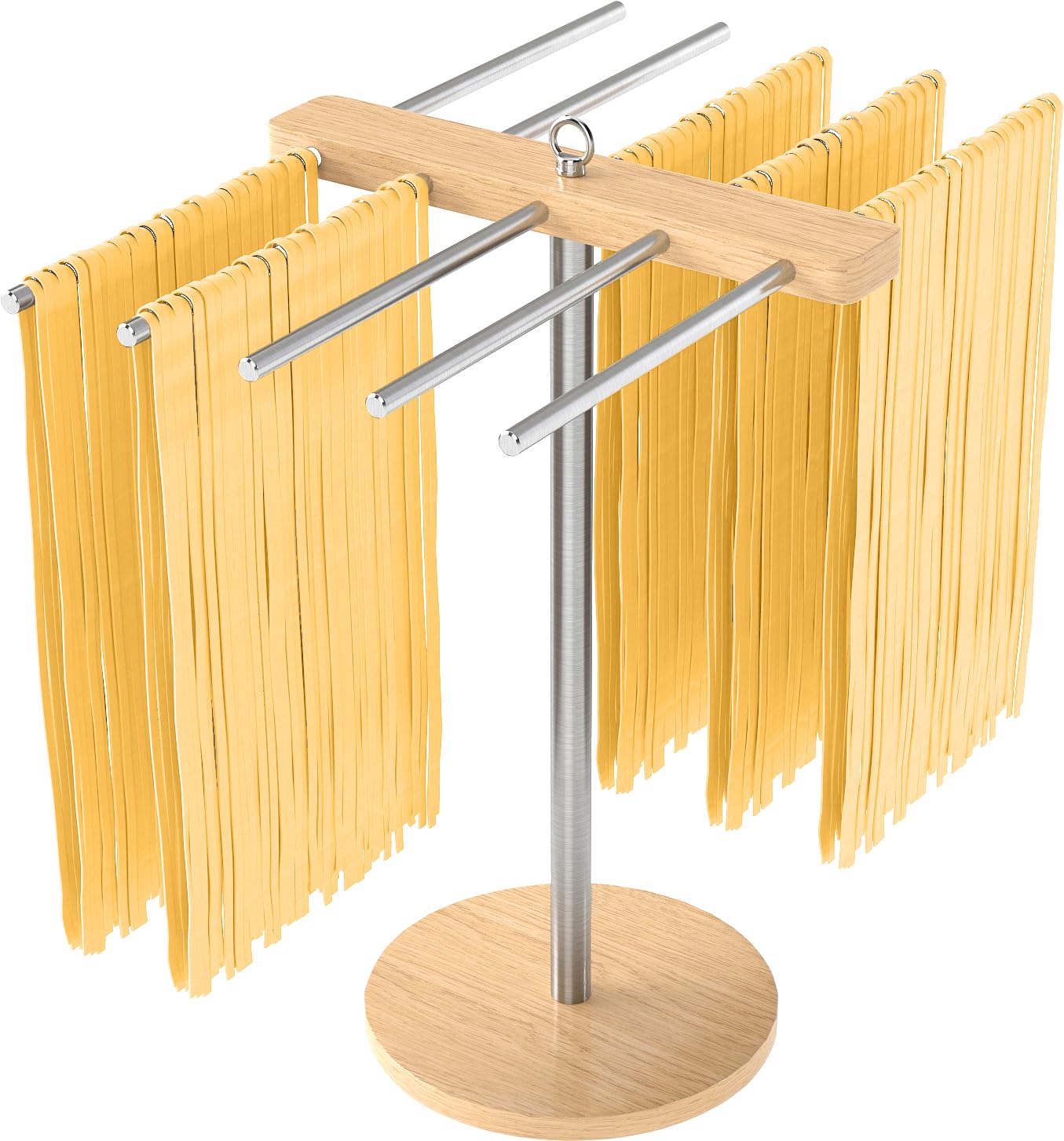 パスタかわき切る仕合わせ パスタ干し 照明ランプ 木製基礎 ステンレス鋼製 折りたたみ式 スパゲティー タリアテッレ フェットチーネ 手打ちパスタ用 自家製パスタ 膳立て物の具