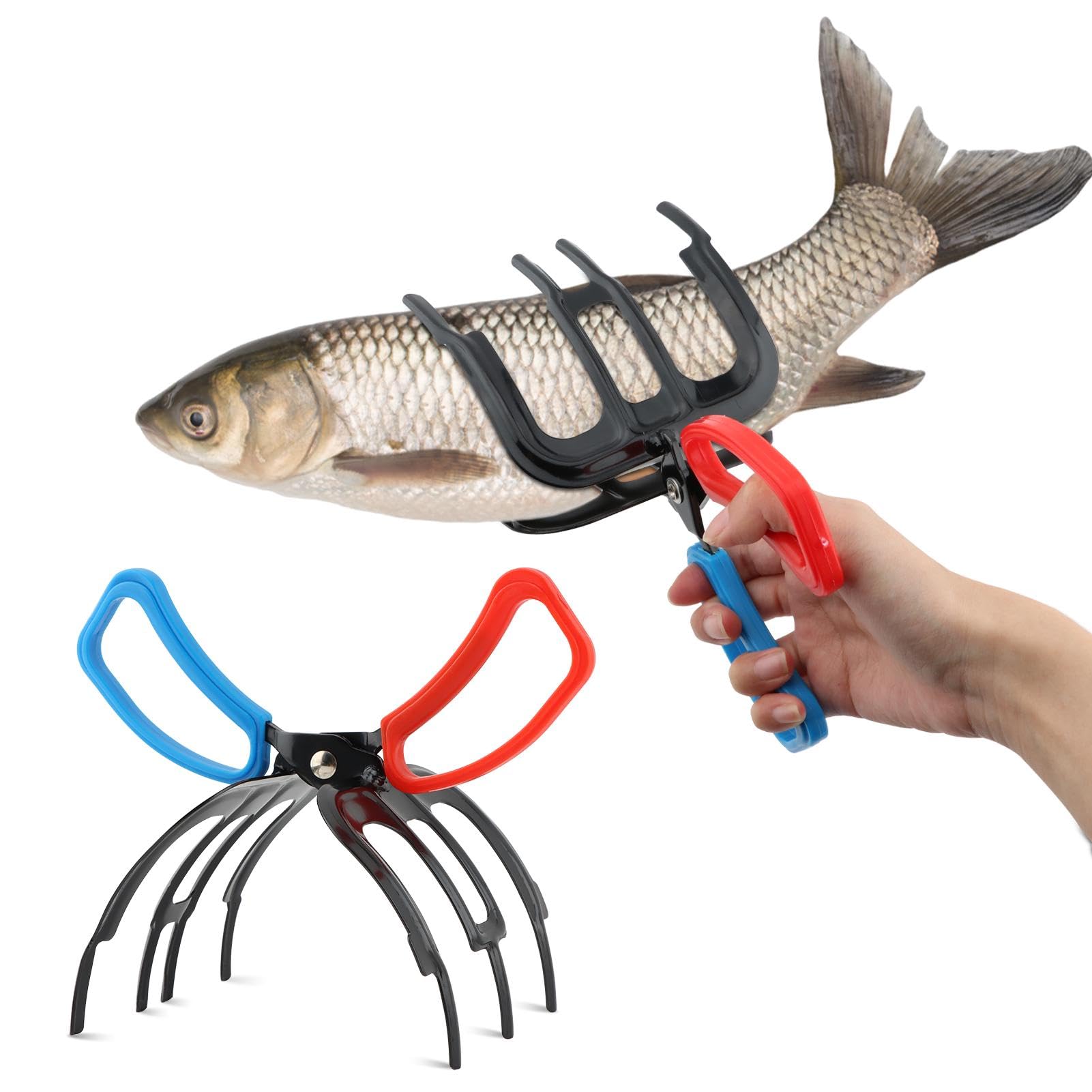 フィッシュグリップ 魚掴み器 3本爪 金属元素製 フィッシュキャッチャー 御釣り御先棒 魚ばさみ 物の具 軽さ 上滑り打ち切り 魚 蟹 とっ捕まえる用 御釣り備品 多役立つこと 御釣り具