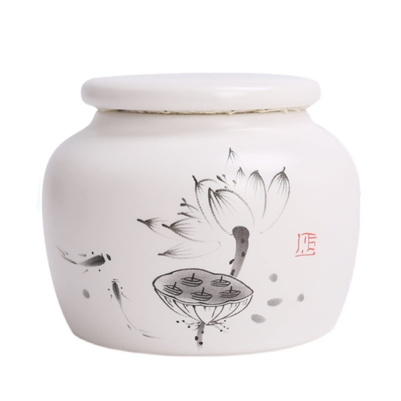 茶筒 瀬戸もの 今めかしい ミニサイズ 和風 蓮柄 茶葉入れ 茶器 保護すること入れもの キャニスター 密閉 瀬戸もの 小入れもの 勝手もと装置