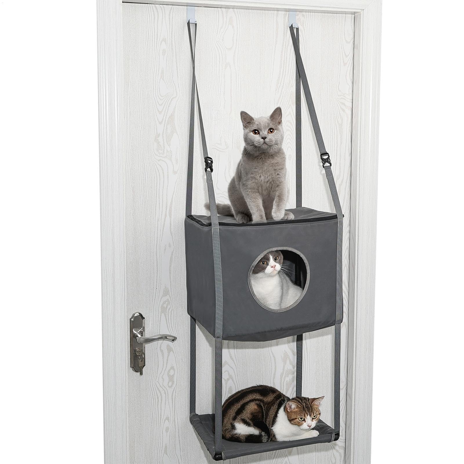 キャットタワー 部屋の入り口掛け 2段 猫 ハンモック 部屋の入り口据え置き型 キャットハウス 吊り下げ 愛玩動物臥榻 省空白文字 精神的な統合式 折りたたみ 納める パウダーコンパクト 室内 キャットウォーク 途切らせる所 猫備品 オール時節 薄墨色