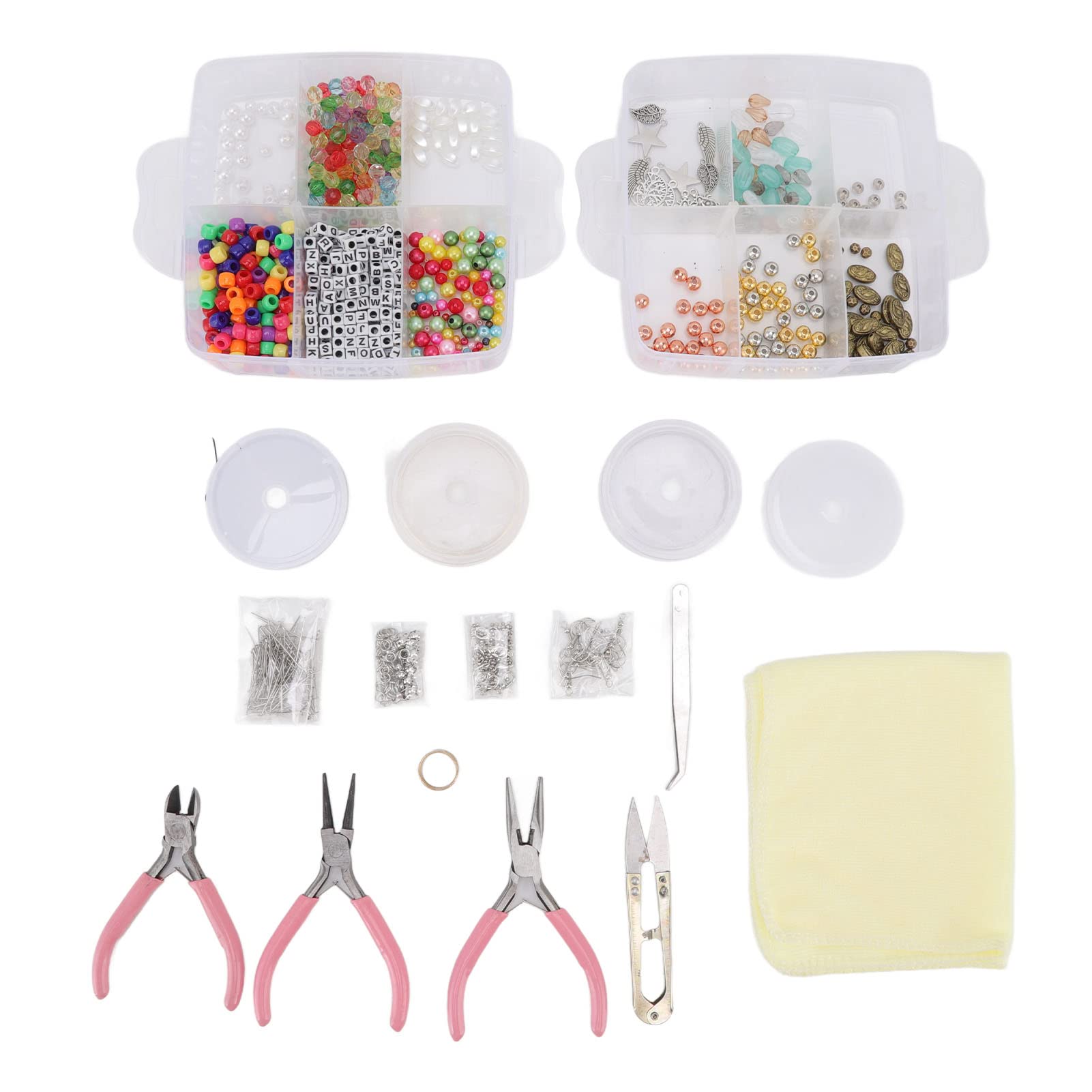 ハンドメイドアクセサリーキット 未経験者 ビーズ書き割り 物の具付き添い人 部分品書き割り 納める容れもの付き添い人 首飾り イヤリング 腕輪 手作り一揃いの道具 付属物仕立て上げる一揃いの道具