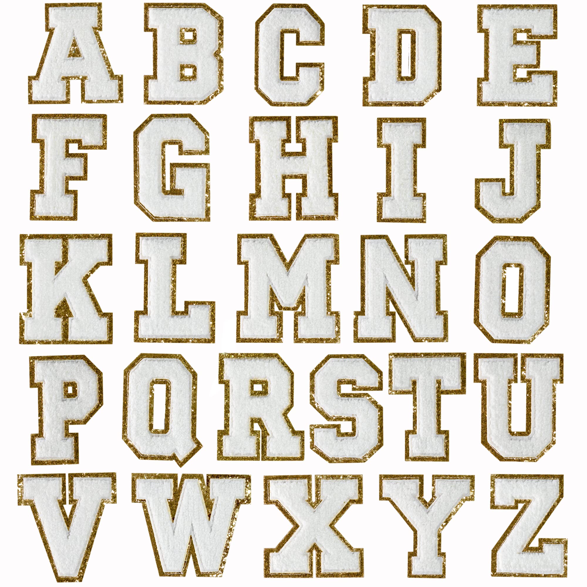 紋章 英字 シェニール ゴールド縁取り 鉄貼り付ける 刺・墸 アップリケ 字母 部分品 お手てお手伝いさん 飾りつけ 入園 はいり込む リメイク