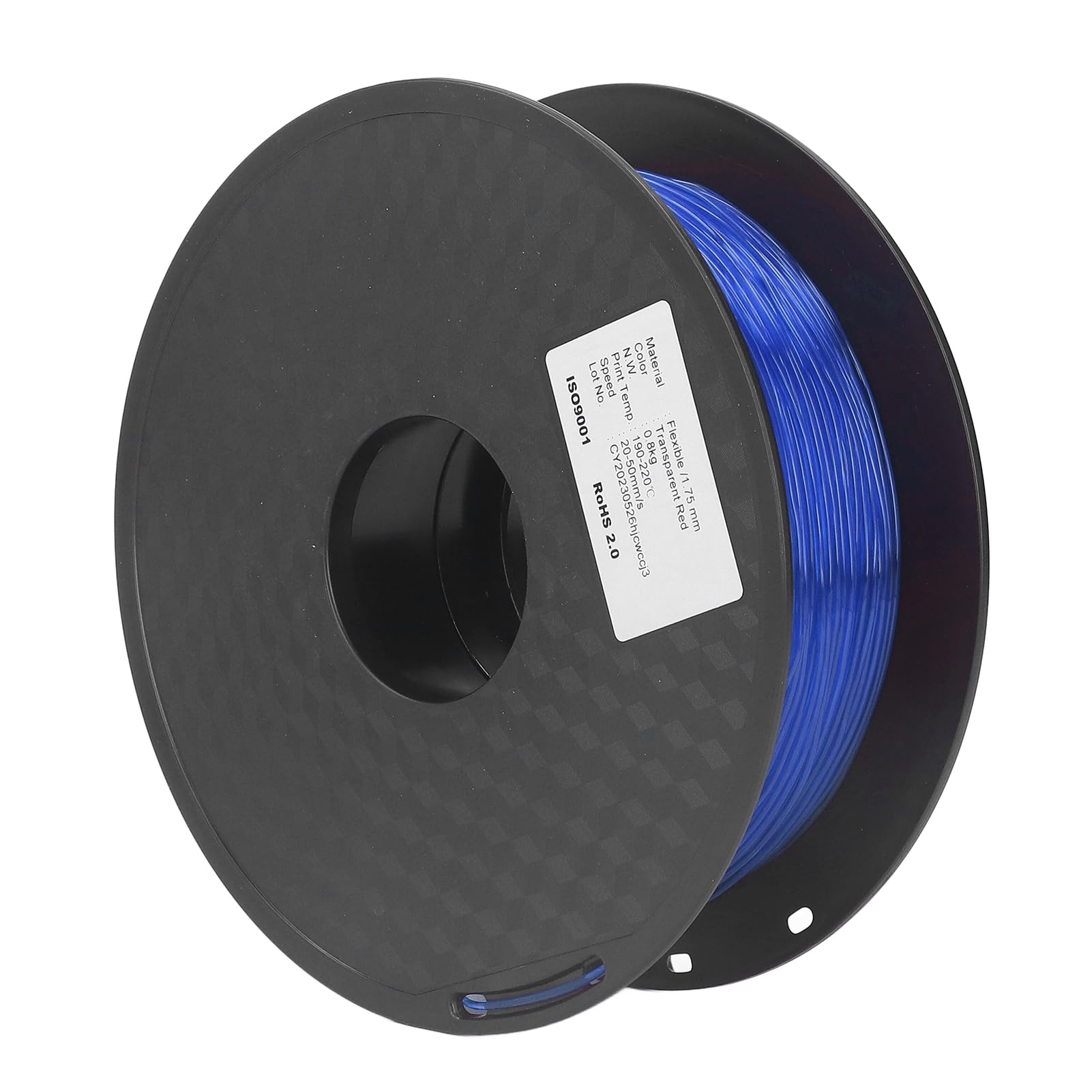 3Dプリンター用 フィラメント 1.75mm 柔軟性素材 樹脂材料 190℃-220℃対応 高精度 スムーズな造形 0.8kg トランスペアレントブルー|アピネス