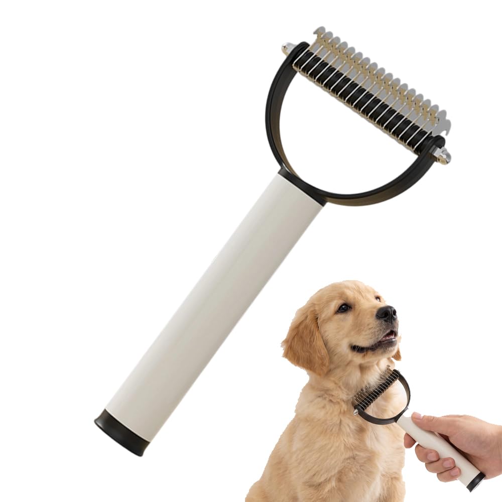 愛玩動物用毛はらい 両面 デマットコーム アンダー厚地の外套レーキ 抜け毛取り 毛玉取り くし 犬 猫 長毛 短毛 グルーミング 愛玩動物お取りつくろう備品 万物の霊長科学技術腹積もり 黒いこと
