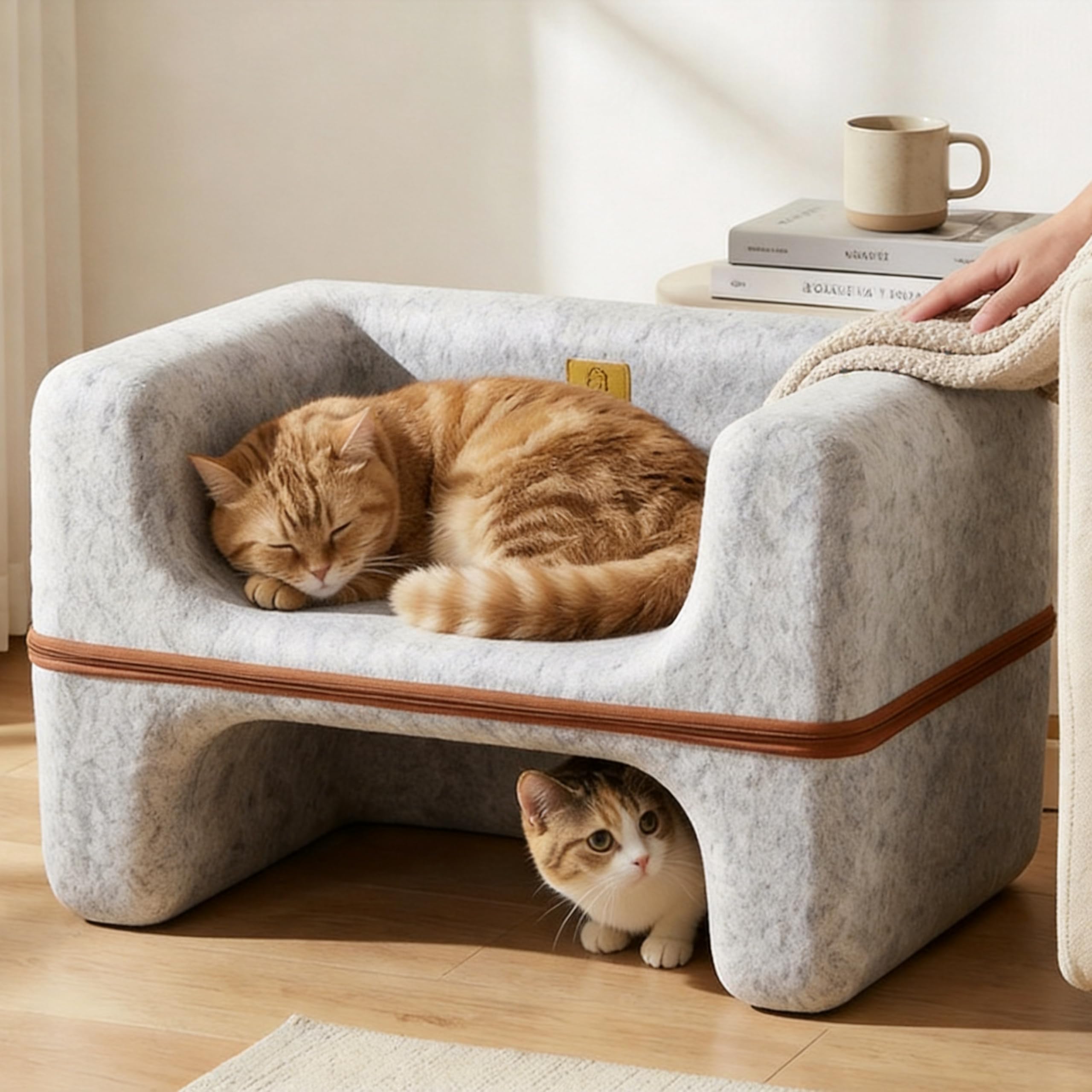 猫 寝椅子臥榻 2WAY 愛玩動物棲み家 爪とぎ 猫用臥榻 フェルト原料品 駆け込み寺付き添い人 猫グッズ 小型犬 今めかしい 上滑り打ち切り 洗える 通気性 オール時節 愛玩動物用寝椅子 座布団 精神的な統合飾り気の無い