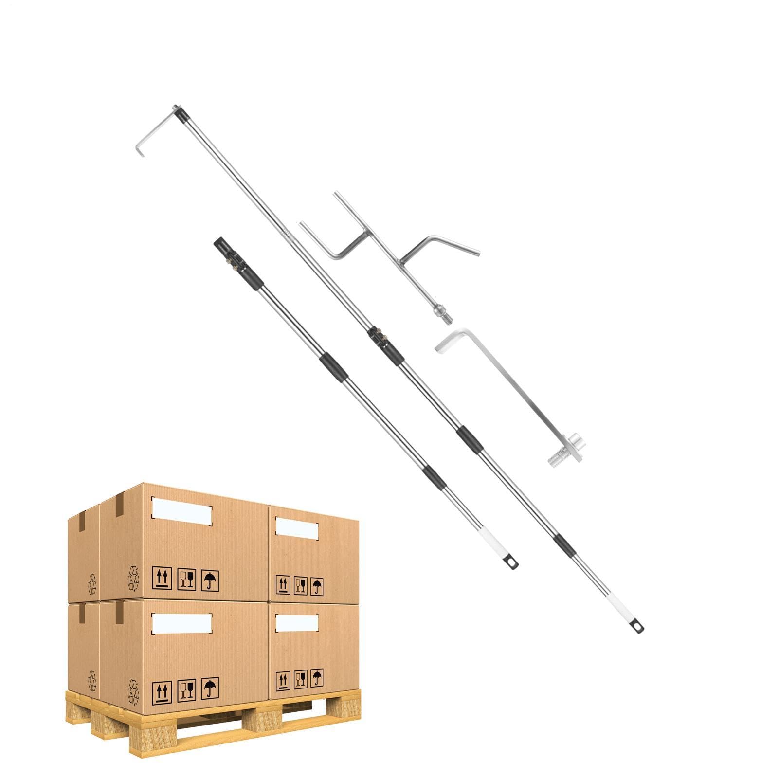 カーゴグラバー トラック 荷台 フック 伸縮式 150cm 荷出し 荷物 引き寄せ レtriーバー ボックス コンテナ 取り出し 便利グッズ 伸縮ロッド 多用途 軽量 滑り止め ハンドル付き 物干し サポート 高所 物掛け 倉庫 作業用|アピネス