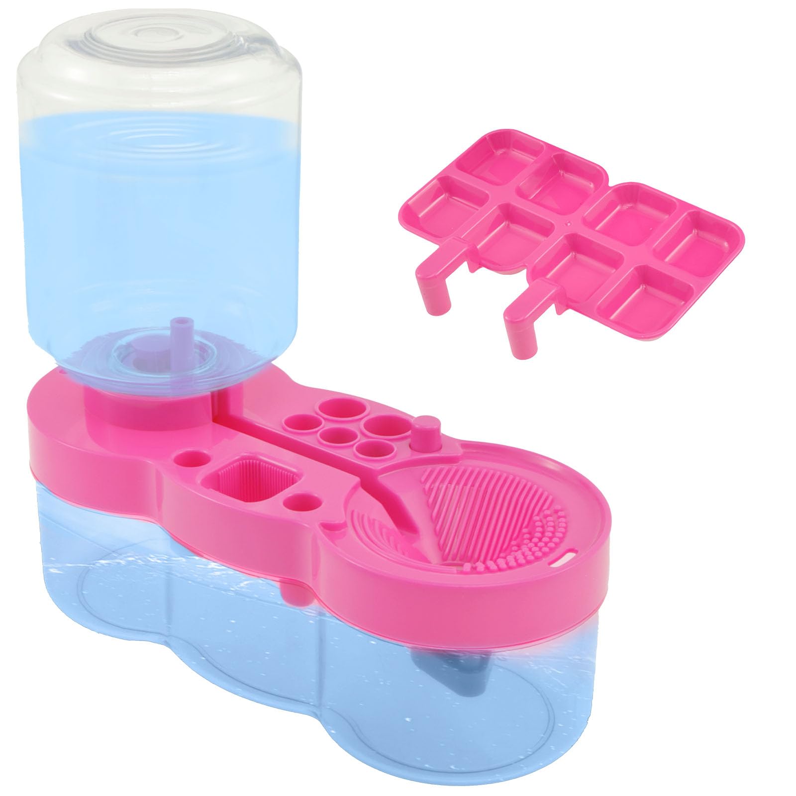 ペイントブラシクリーナー 水循環 ペイントブラシクリーナーツール ペイントトレイ付き 多機能ペイント用品 排水口とブラシホルダー付き アクリル水彩 (パープル)｜アピネス