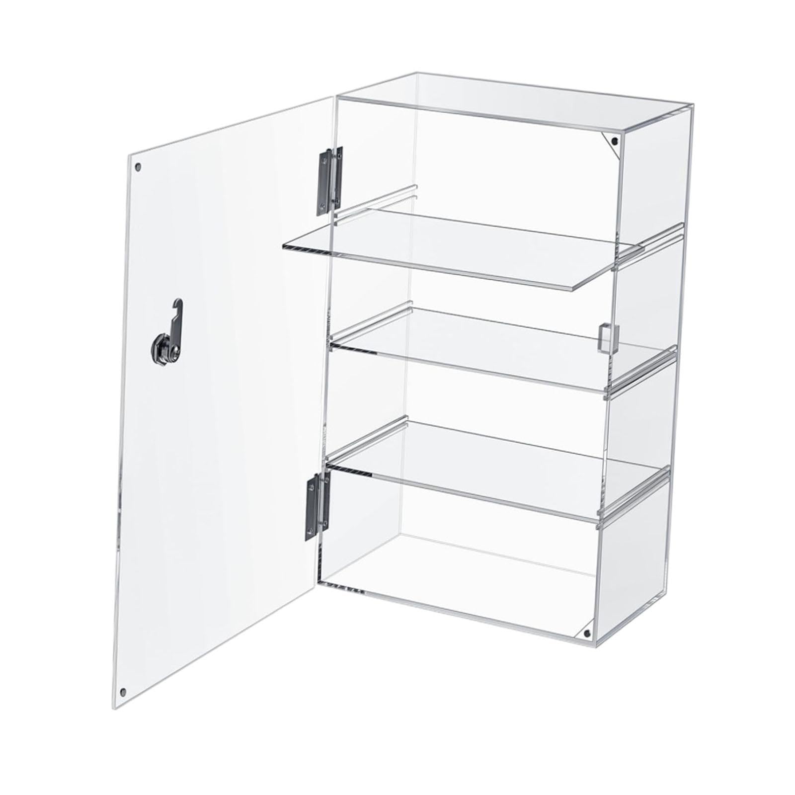コレクションケース アクリル 4段 鍵付き 扉付き フィギュアケース 人形ケース 透明 ディスプレイケース 収納ケース 棚板取り外し可能|アピネス