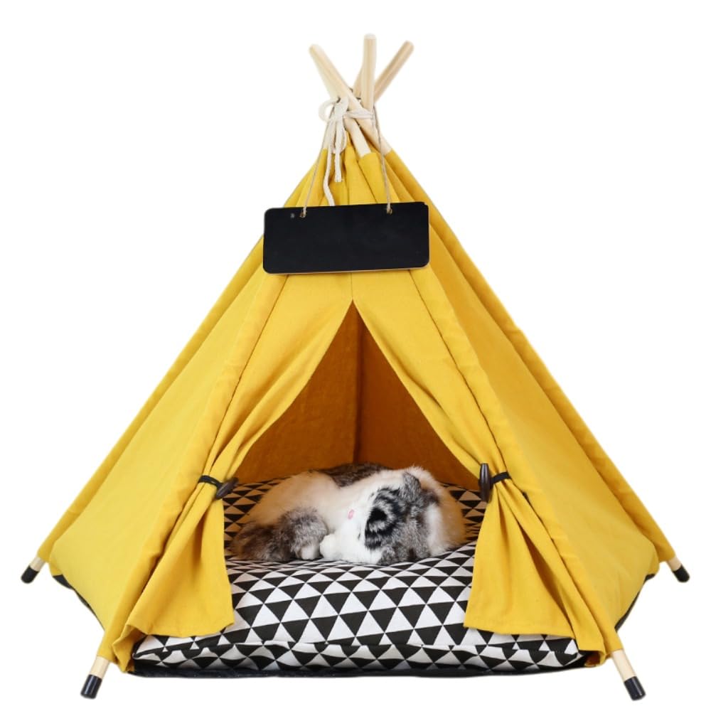 ペット用テントハウス ペットベッド 簡易組立 洗える 犬小屋 猫ベッド 収納可 室内用 複数のスタイル 白 取り外し可能で洗濯可能 半密閉型 クッションを送る (3,)|アピネス