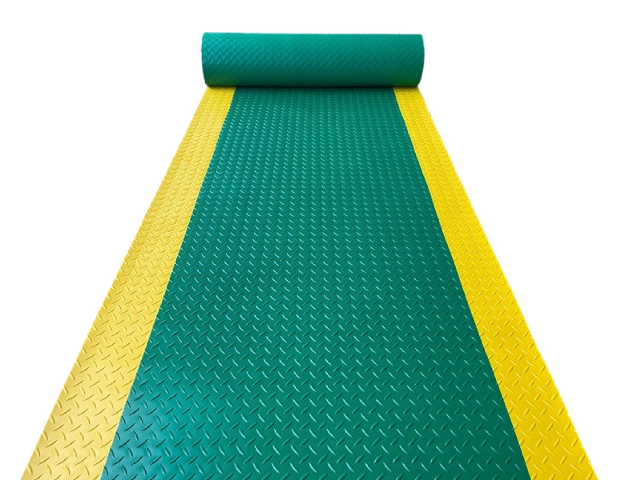 ゴムマット カット可能 2.5厚 黒/緑 90&times;1/3/5 100&times;1/3 家庭用 床補助マット 柔らかい素材 (グリーン,1*1) []｜アピネス