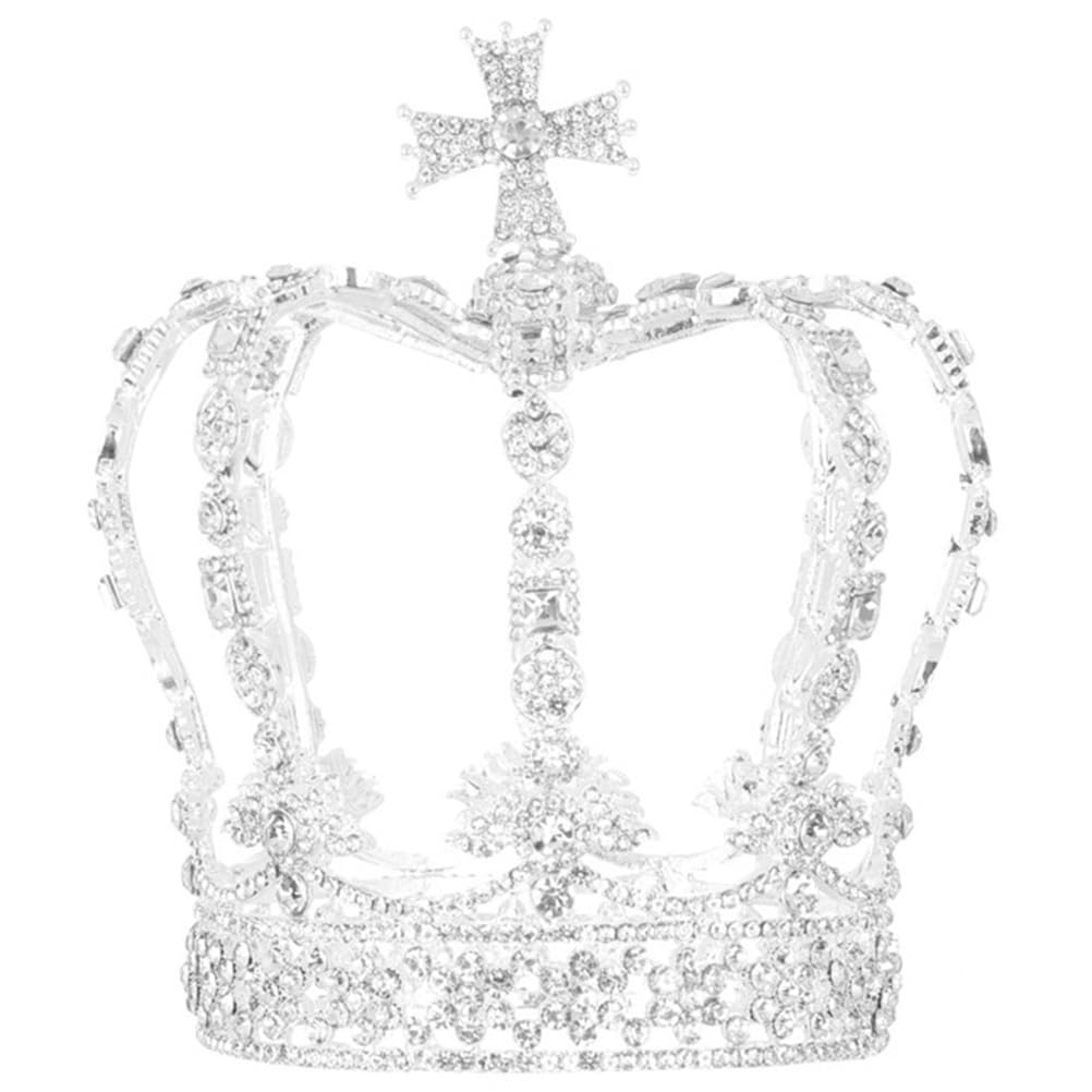 クラウン ティアラ 王冠 シルバー ウェディング ヘッドドレス ラインストーン キラキラ ヘアアクセサリー 結婚式 ブライダル 披露宴 パーティー 発表会 演奏会 二次会 花嫁 ヘアアクセ 髪飾り ゴージャス 上品 エレガント｜アピネス