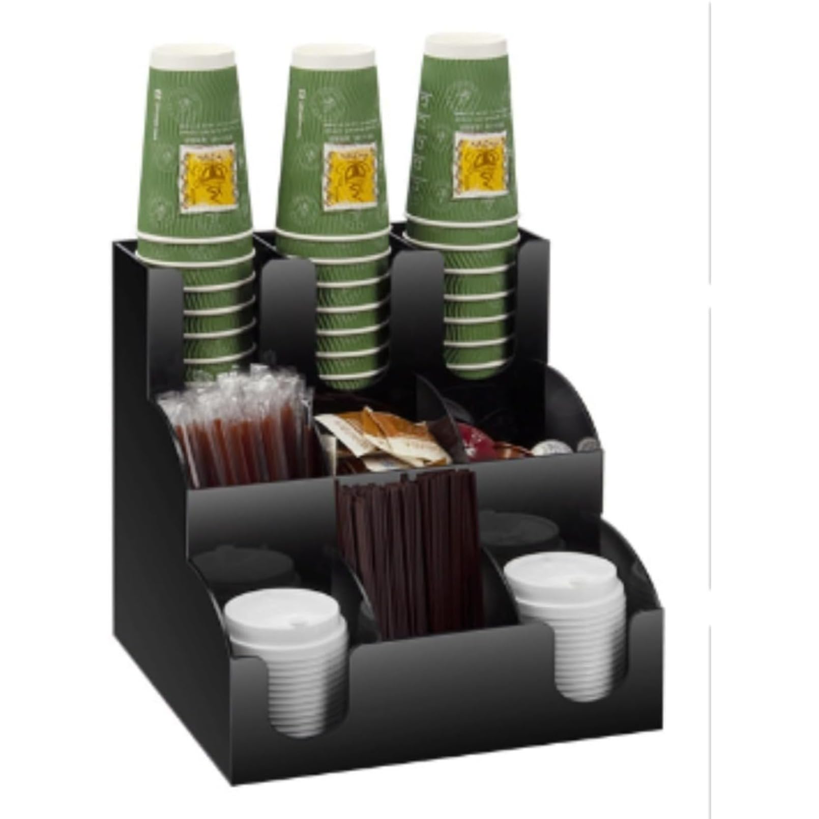 紙コップホルダー 多機能 木製 カップホルダー ティーショップ コーヒー器具 コーヒー収納ボックス 収納ラック ステンレス製 ミルクティーカップホルダー ステンレス製 (ホワイト)｜アピネス
