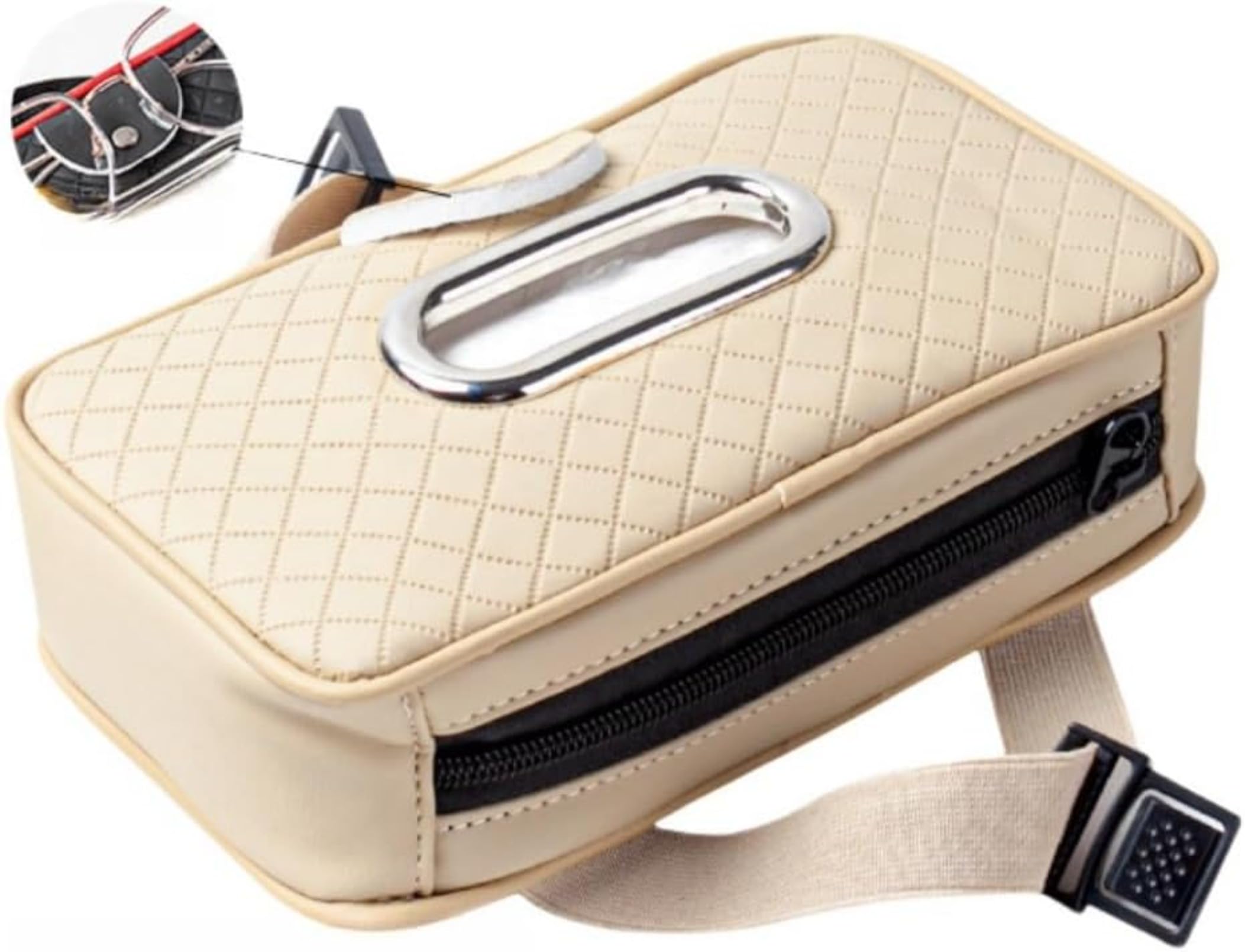 2個?車用ティッシュホルダー サンバイザー ナプキンホルダー 車のバイザーティッシュホルダー 高級レザー 後部座席用ティッシュケースホルダー (３)｜アピネス