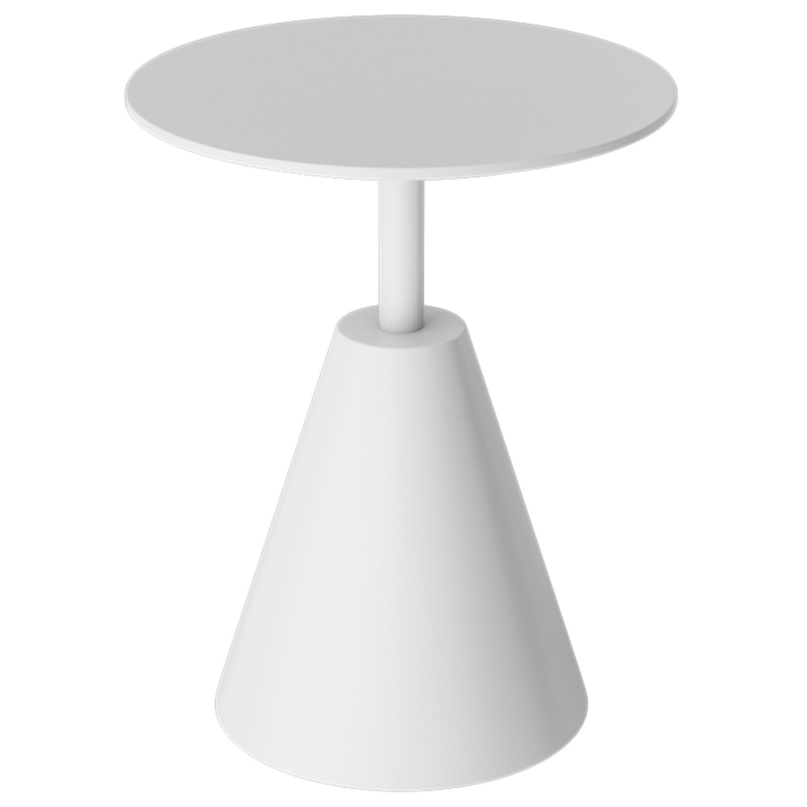 丸型サイドテーブル、小型コーヒースタンド、モダンなスレート天板、組み立て簡単、リビングルーム、バルコニー用(ホワイト)|アピネス
