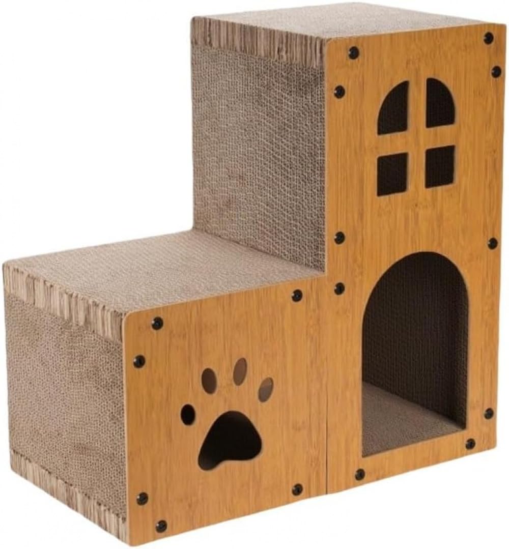 猫つめとぎ 猫ハウス キャットタワー ダンボぎ兼ベッド キャ 爪研ぎ (46*46*24センチメートル)｜アピネス