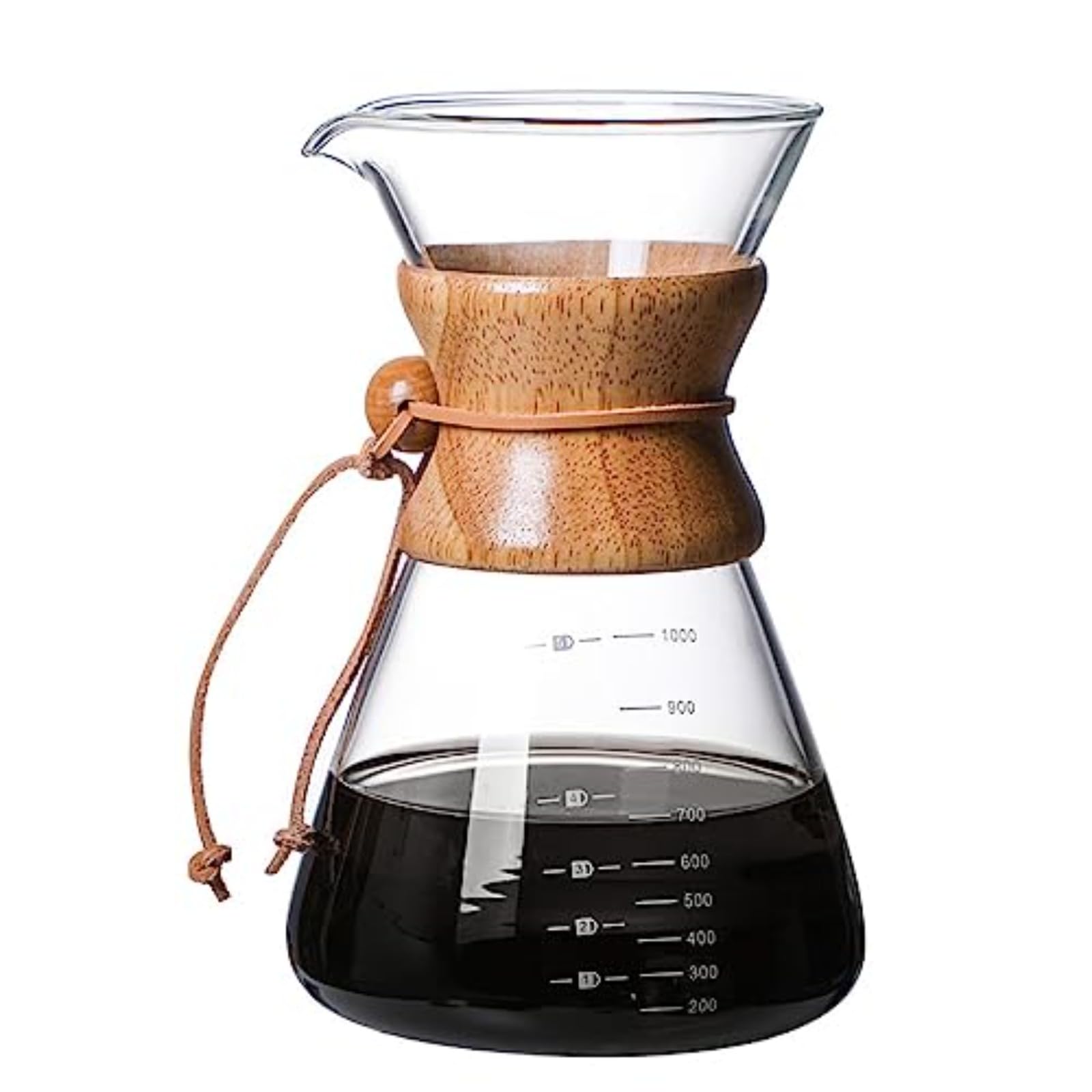 コーヒーサーバー 耐熱ガラス コーヒードリッパー コーヒーポット ドリップポット コーヒー ドリップ 器具 電子レンジ可 実用性 耐熱性 耐久性 防錆 割れにくい 丈夫 環境に優しい おしゃれ 家庭用 オフィス 業務用 (1000)|アピネス