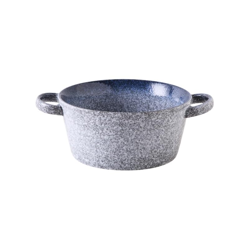 の両耳麺/ラーメン丼は陶器製で、ユニークなデザインが特徴です。辛い鍋料理やその他の料理を入れるのに便利で、実用性もです。 (中サイズの双耳ボウル【ブルー】)｜アピネス