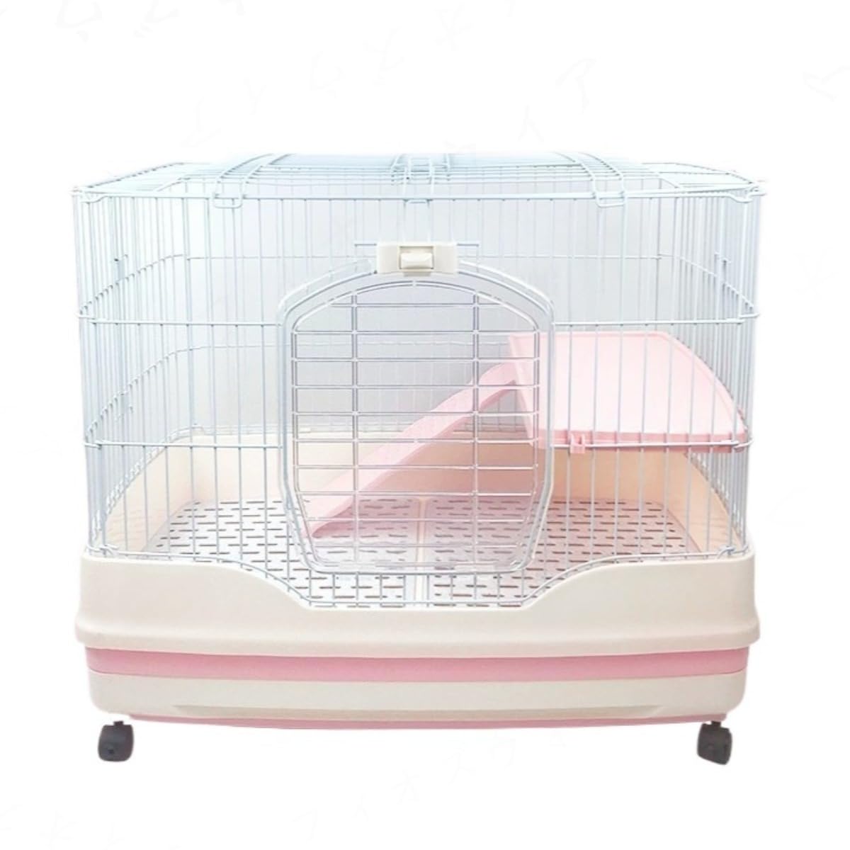 うさぎ用ケージ、モルモット、フィオズウィアチンチラなど室内・屋外で飼育するペット用の大型ケージ。尿の飛散防止設計。補強・厚みを増した51/61。 (61,ピンク)｜アピネス