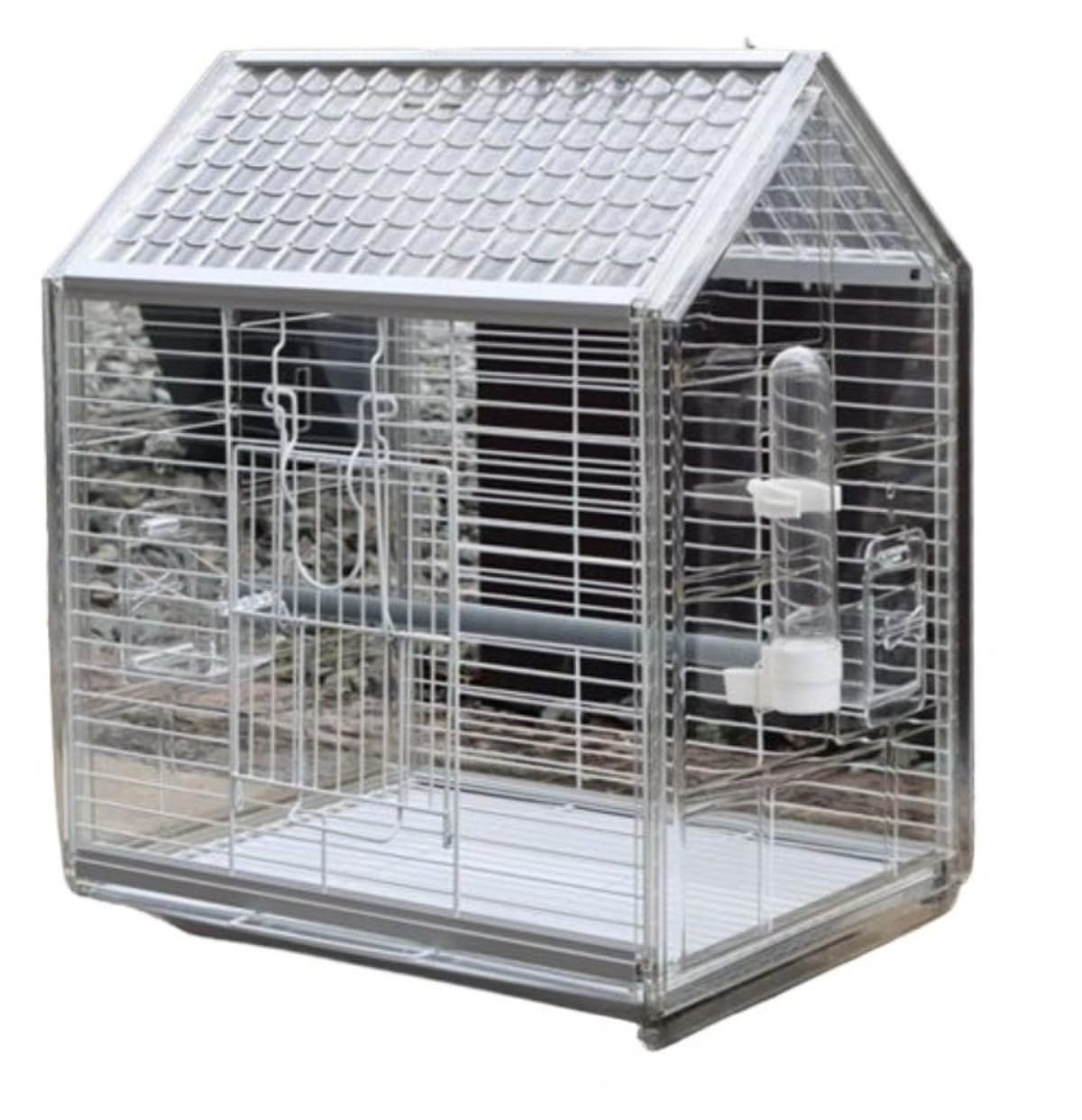 鳥かごパノラマ透明専用外付きケージ鳥小屋ラージケージ別荘家庭用バルコニー飛沫防止機能を備え、糞便が飛び散るのを防ぎ、環境を清潔に保ち、オウムに十分な活動範囲を提供し、より自由に伸び、バルコニーの採光と換気もオウムの生活 (54*39*30.8,提升透明版)｜アピネス