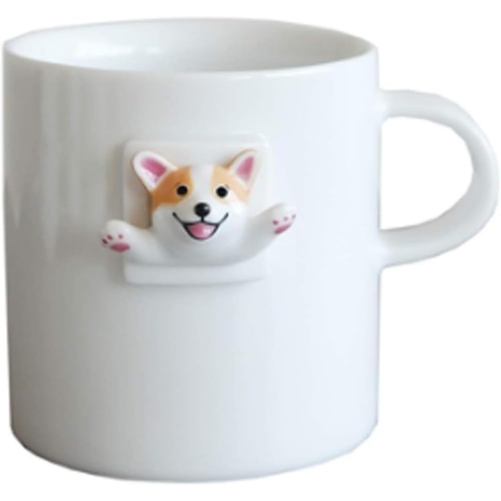 マグカップ いぬ コーギー ホワイト かわいい 耐熱 コーヒーカップ 保温 耐冷 陶器 マグ カップ 北欧 コップ 電子レンジ保温対応 日常使い ギフト ホワイトカラー 犬好き シンプル あったかドリ｜アピネス 13,329円