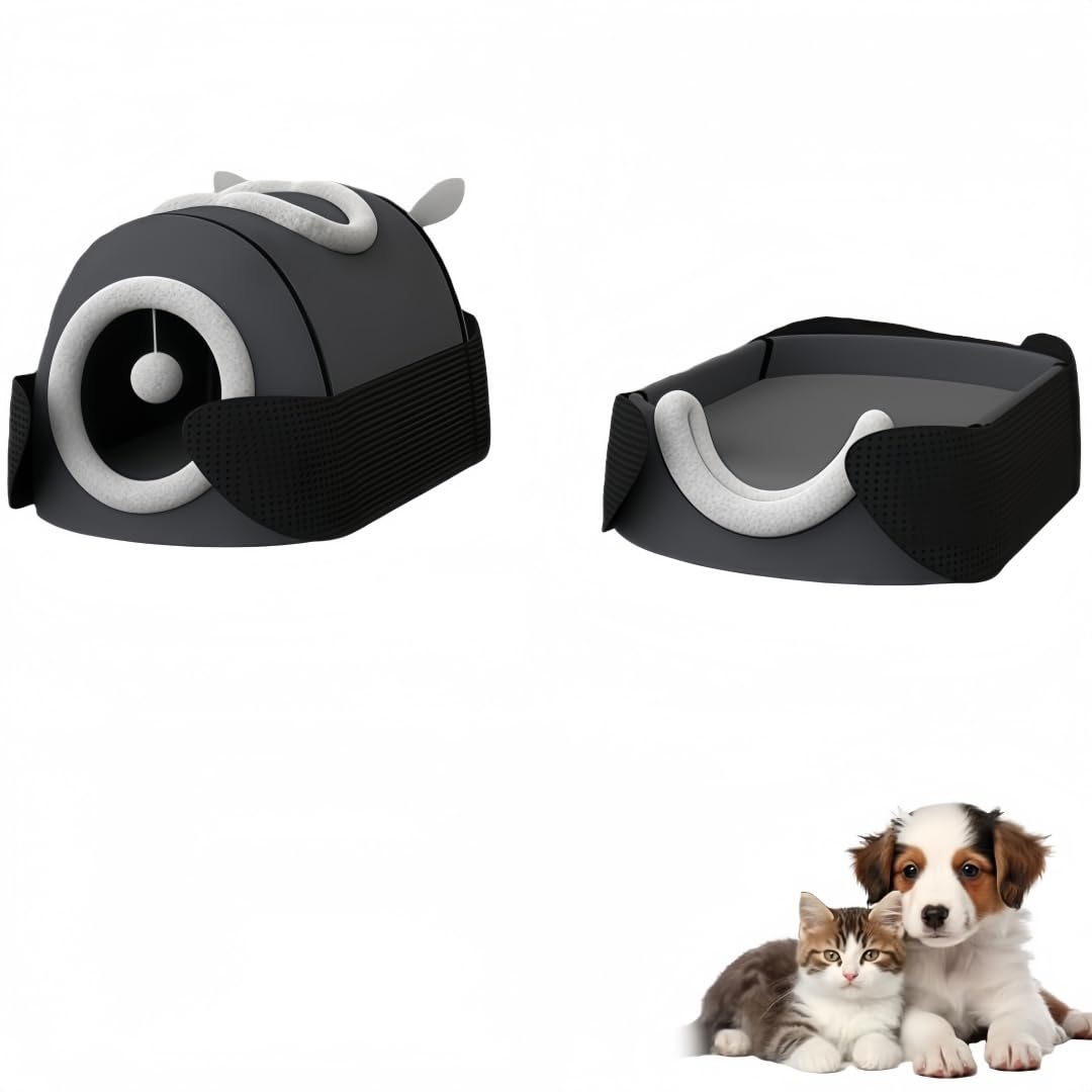 猫ハウス ドーム型 冬用 暖かい ペットベッド ふわふわ 洗える 猫 小型犬 室内用 保温 ハウス ベッド 2 マット 兼用 (グレー)｜アピネス 8,592円