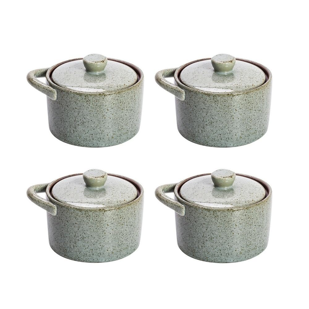 蒸し碗 ちゃわんむし器 茶碗蒸し 器 蒸し器 蓋付き おしゃれ 北欧風 スープカップ デザート茶碗蒸し フタ付き スープ茶碗 蓋付き 食器 うつわ 皿 お皿 陶器 旅館 和食器 飲食店 業務用 (ライトグレー,3.5インチ*4個)｜アピネス