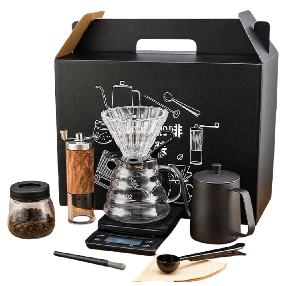 コーヒーグラインダー 手動コーヒーマスターセット 6-10点セット ドリップフィルター器具 コーヒー 耐熱ガラスカップ キャンプコーヒーマシン 手淹れドリップセット グラインダー ハンドグラインダー|アピネス