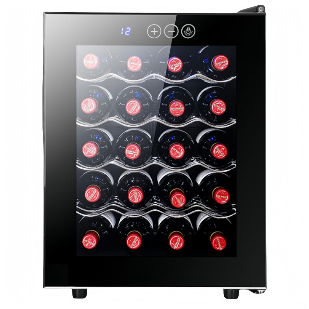 ワインセラー 20本収納 ワインクーラーワインセラー コンプレッサー式小型静音式 2重ガラス 温度設定 恒温保湿 家庭業務用 ブナ材の棚 (金属製の棚)｜アピネス
